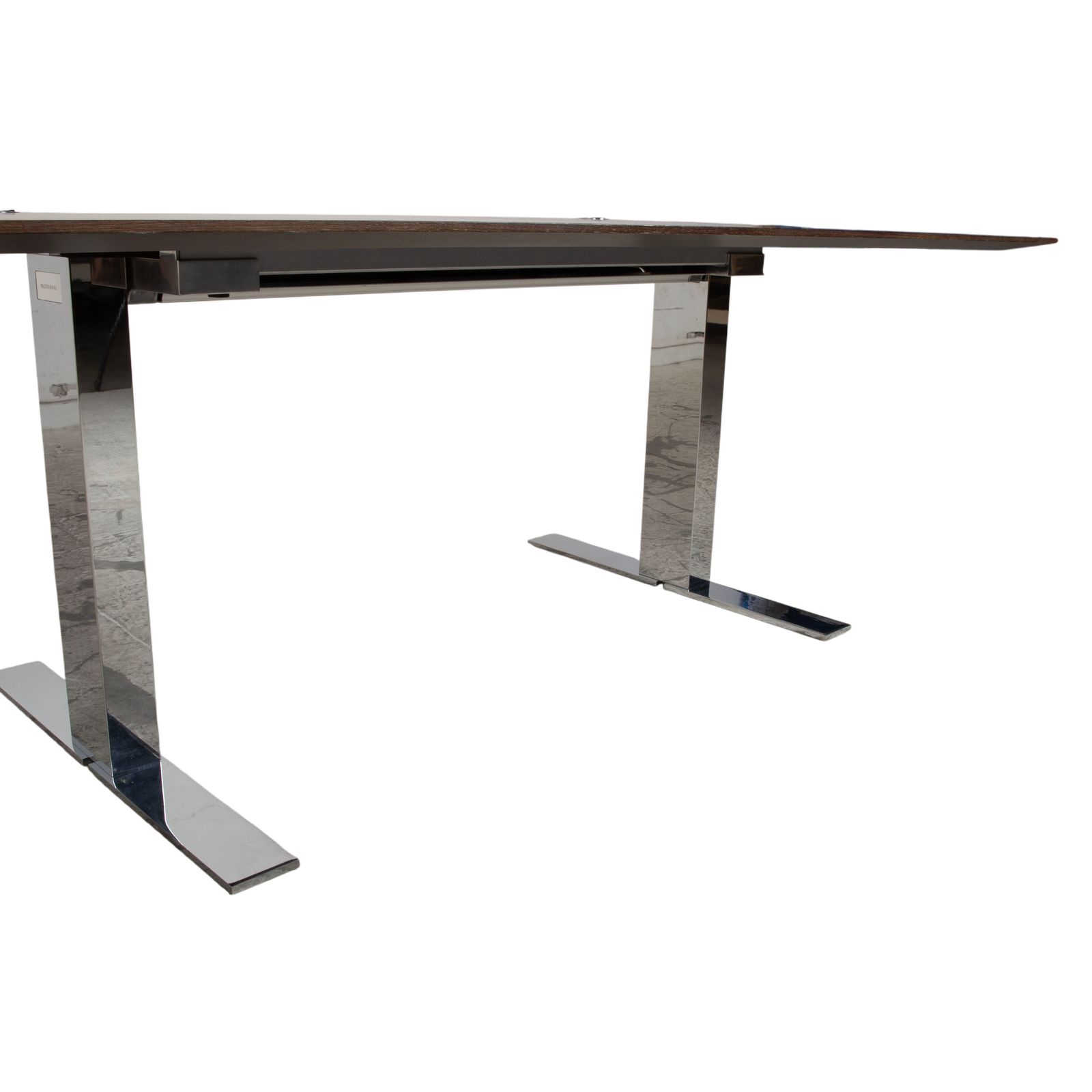 Bureau Walter Knoll en bois, brun et chromé, 225 x 100 cm photo 3688.0