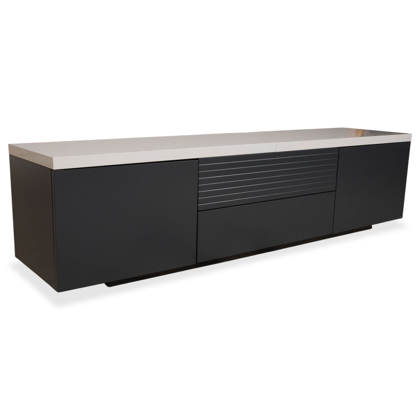 Wk Wohnen Wooden Sideboard, Anthracite, Light Grey, White, Manual Function