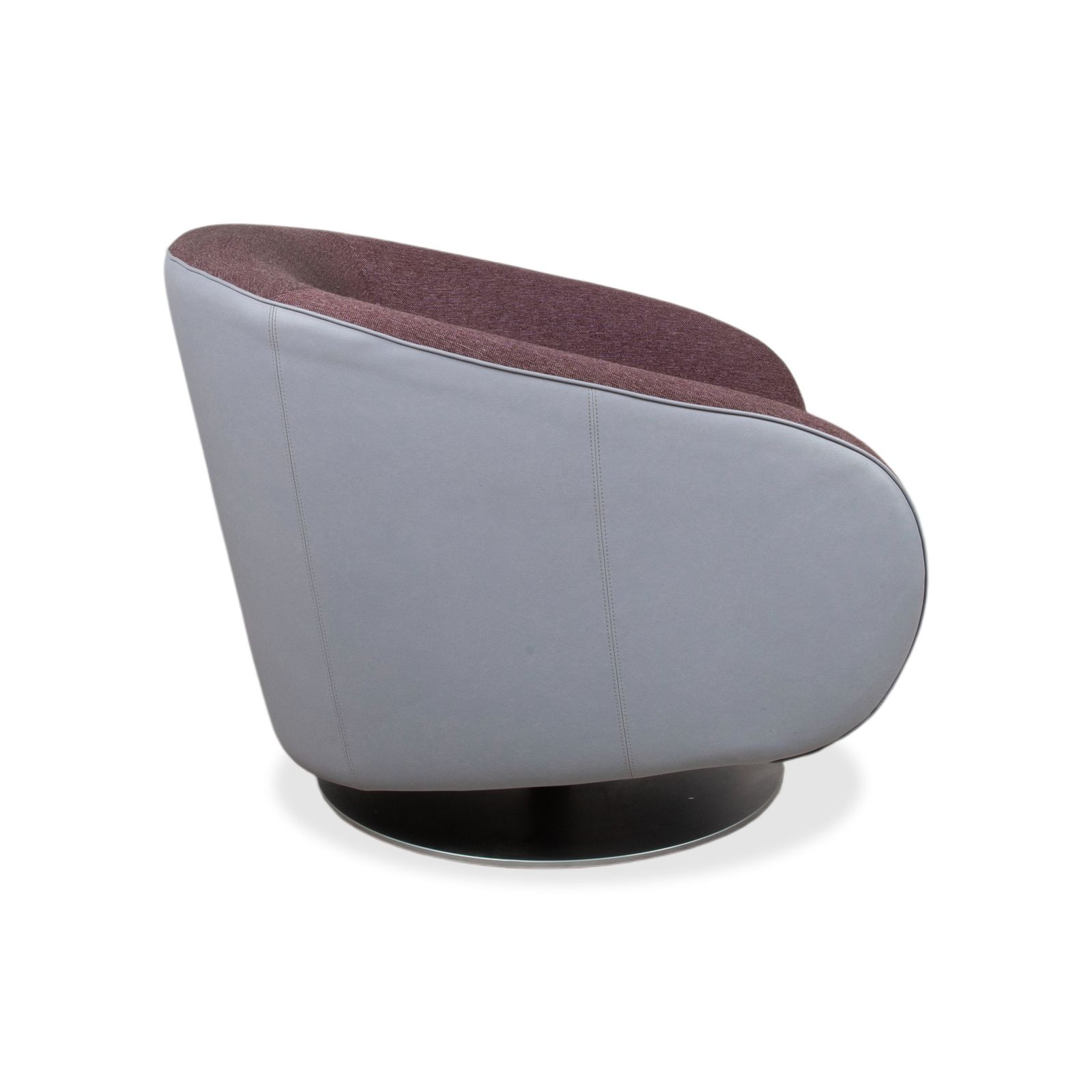 Mobilier Fauteuil Rolf Benz 310 en tissu et cuir, violet, bordeaux, aubergine, gris clair photo