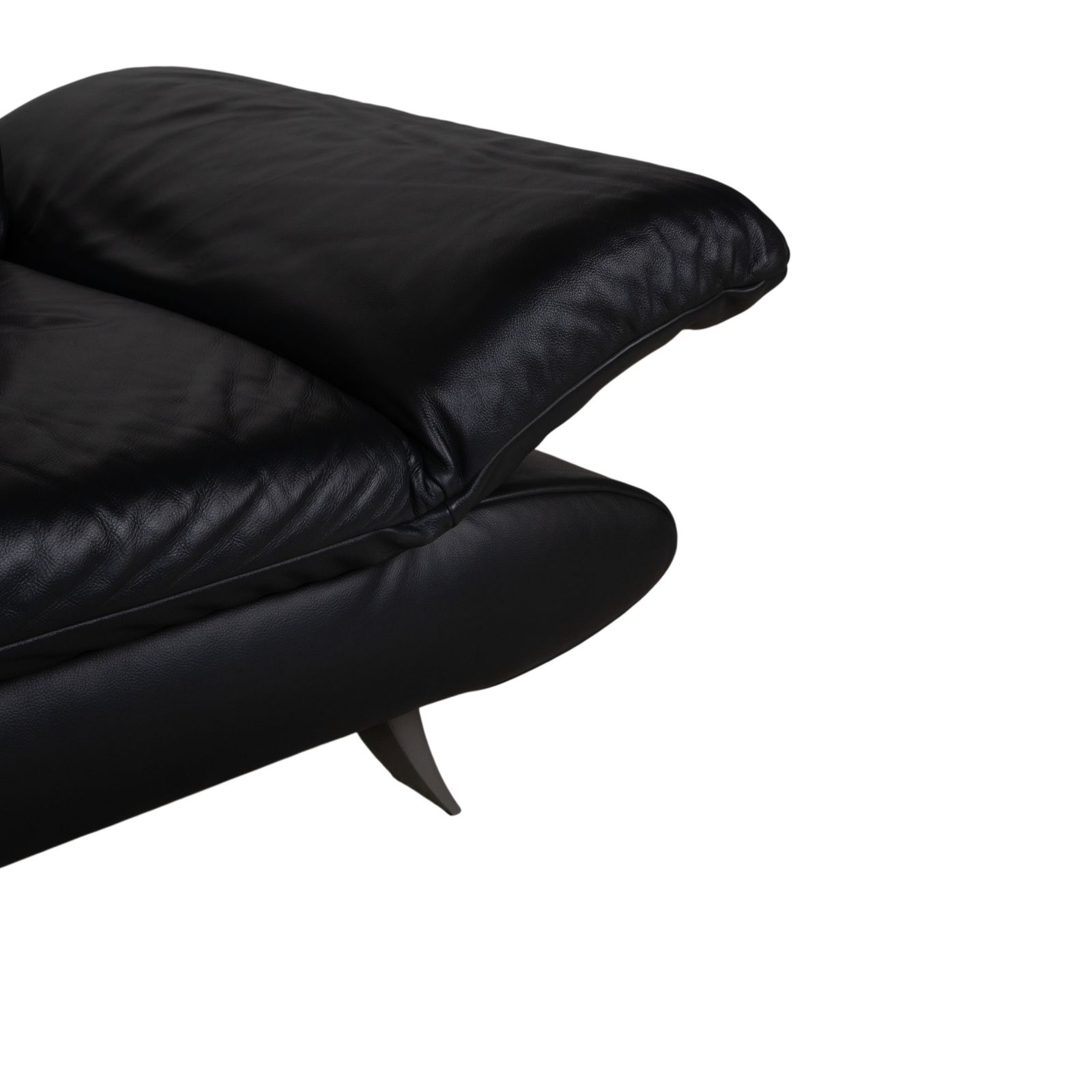 Koinor Rossini Leather Two Seater Black Sofa photo vinterior