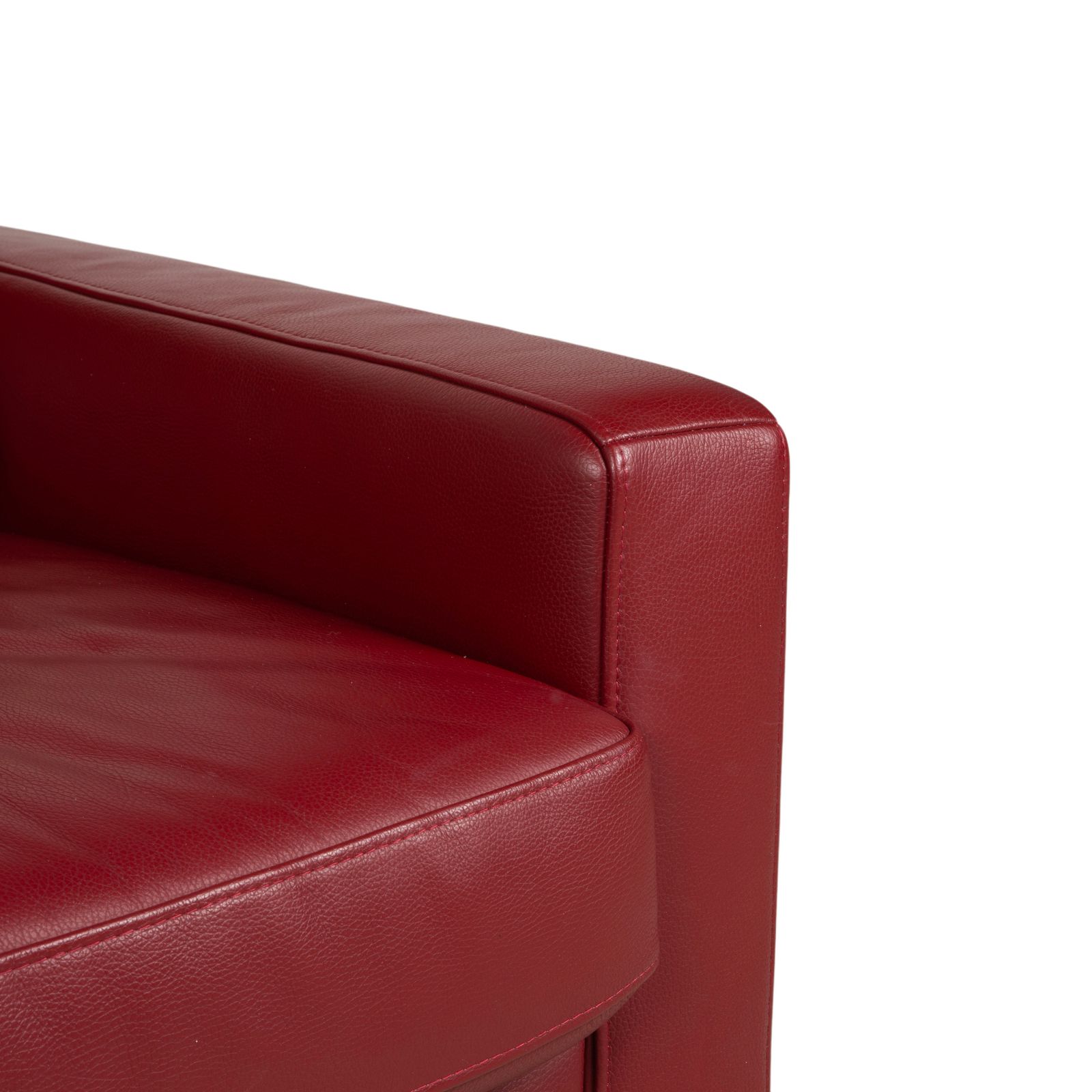 Ewald Schillig Concept Plus Leather Three Seater Red Sofa photo for sale