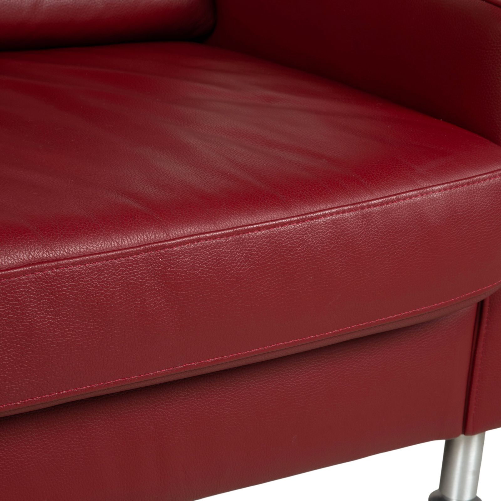 Ewald Schillig Concept Plus Leren Driezitsbank Rood photo Meubels