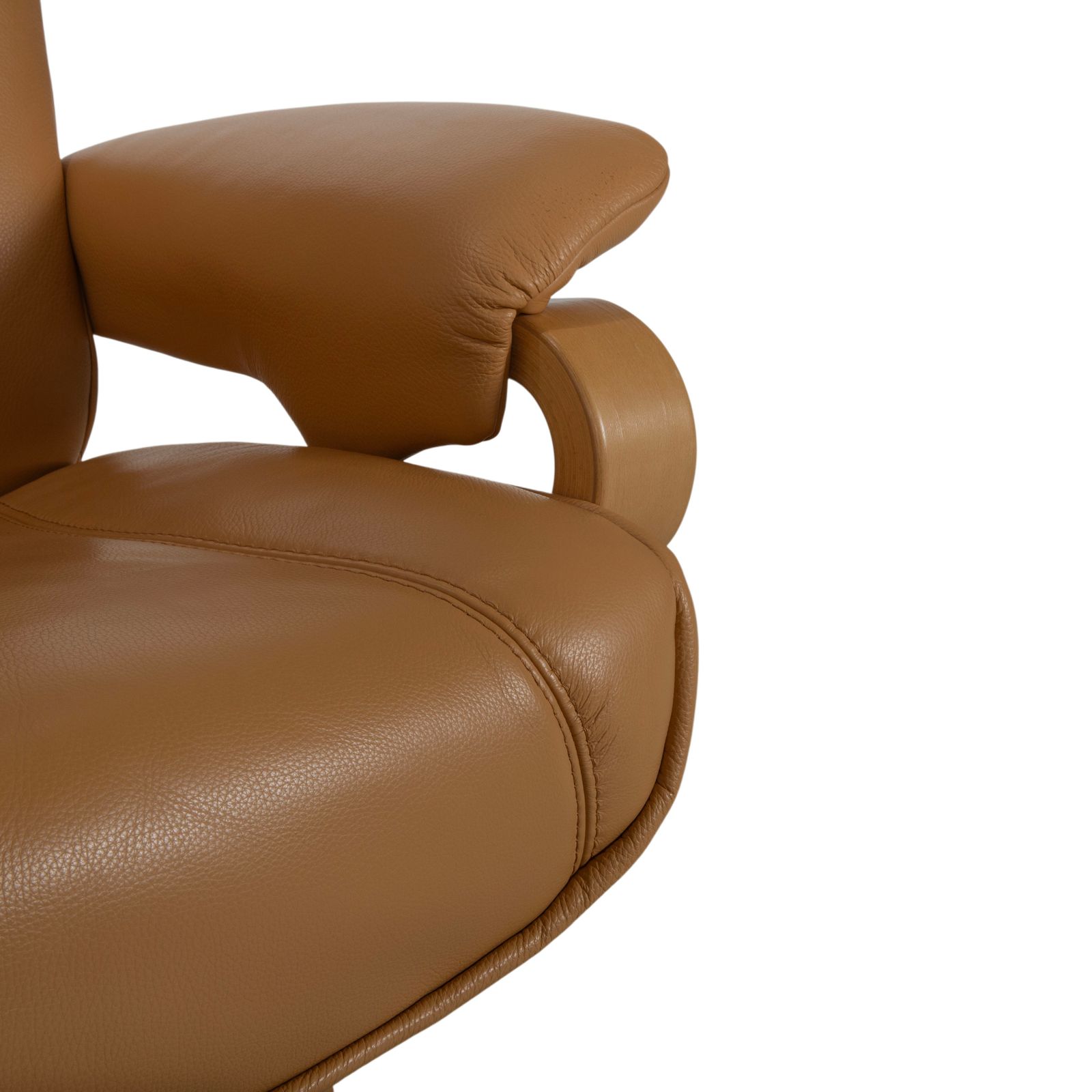 Himolla Leather Armchair Set, Brown Cognac photo vintage