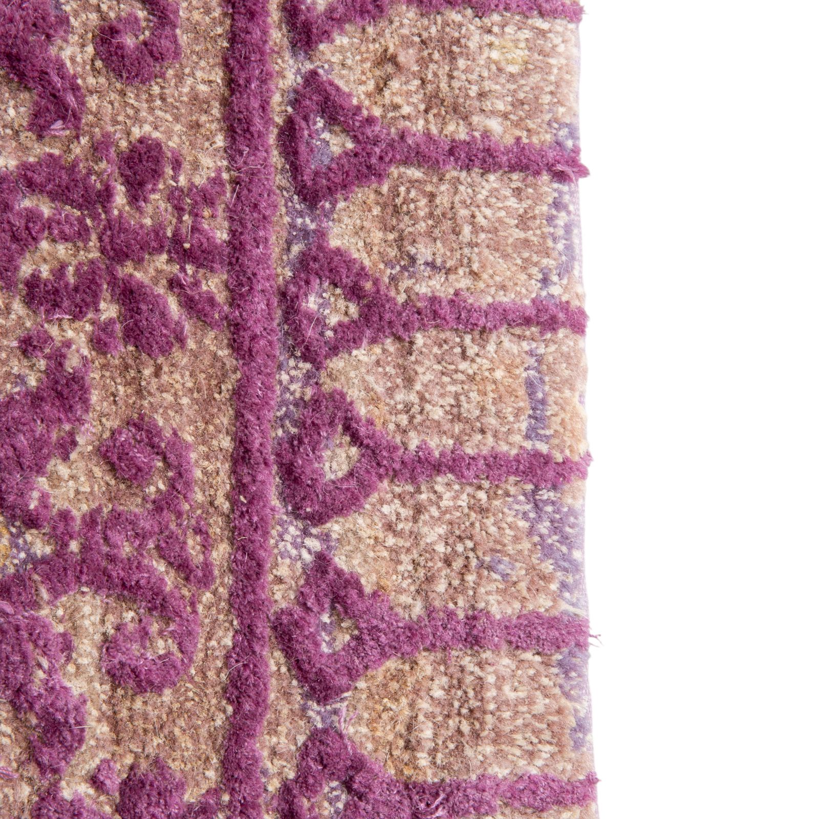 Jan Kath Wool Rug Runner Purple Brown 100 Knot 300 X 118 Cm photo 10061.0