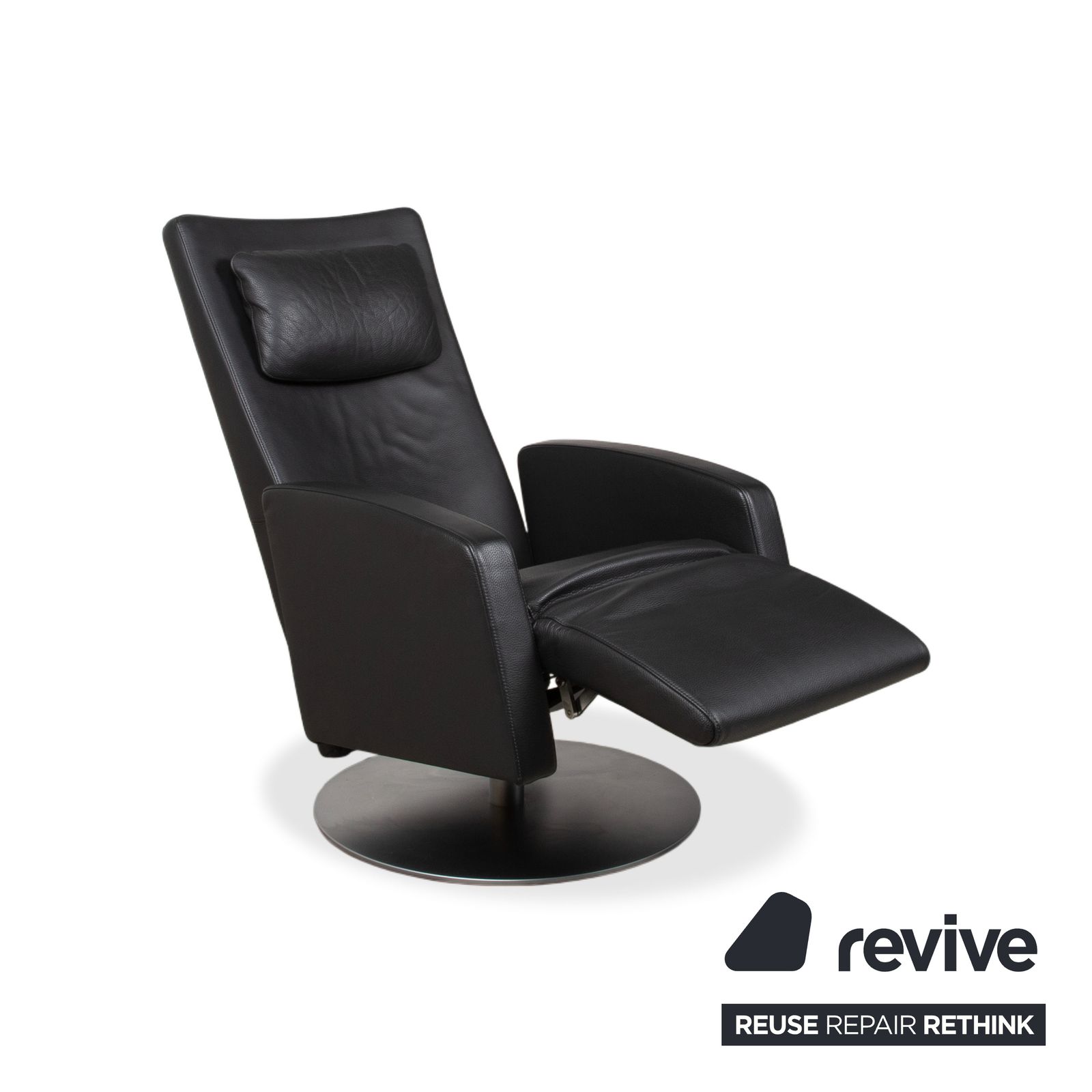 Fauteuil Rolf Benz LSE 5800 en cuir gris foncé, fonction relax photo Mobilier