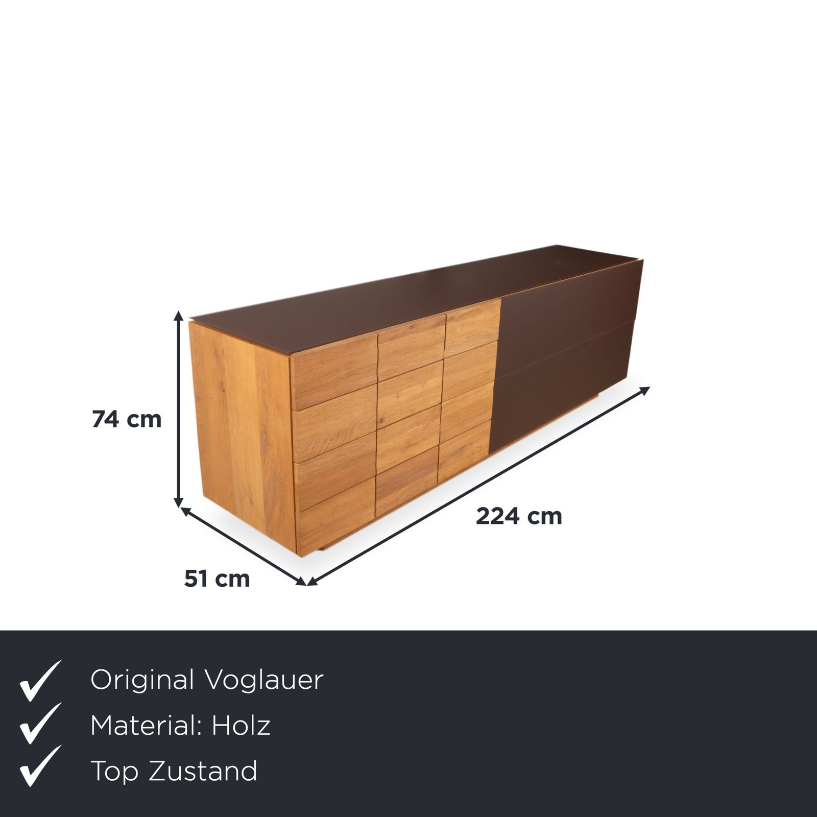 Voglauer V Montana Houten Dressoir Bruin Glas Lade photo furniture