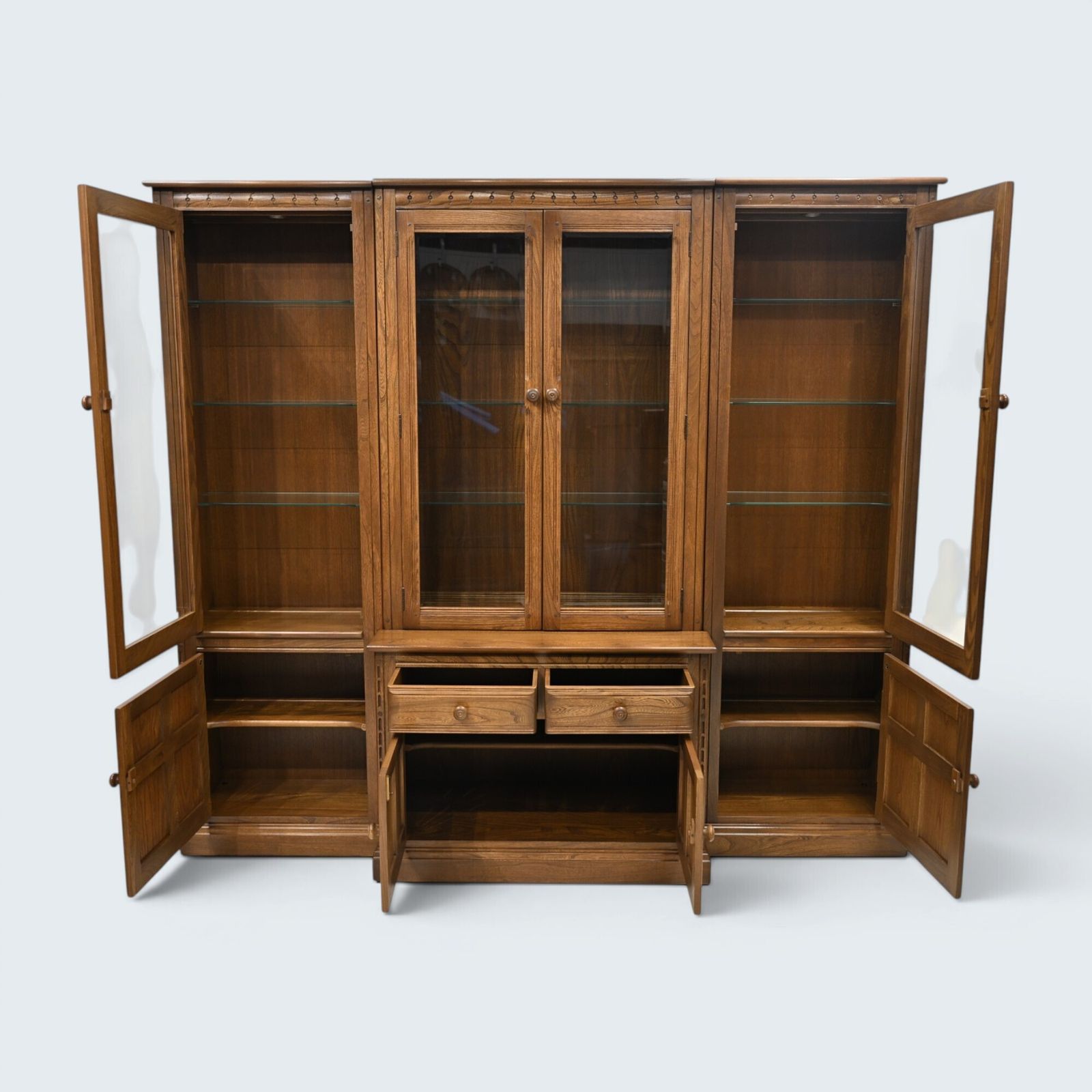 Ercol Mural Bookcase Display Wall Unit Golden Dawn Free Uk Delivery* photo vintage