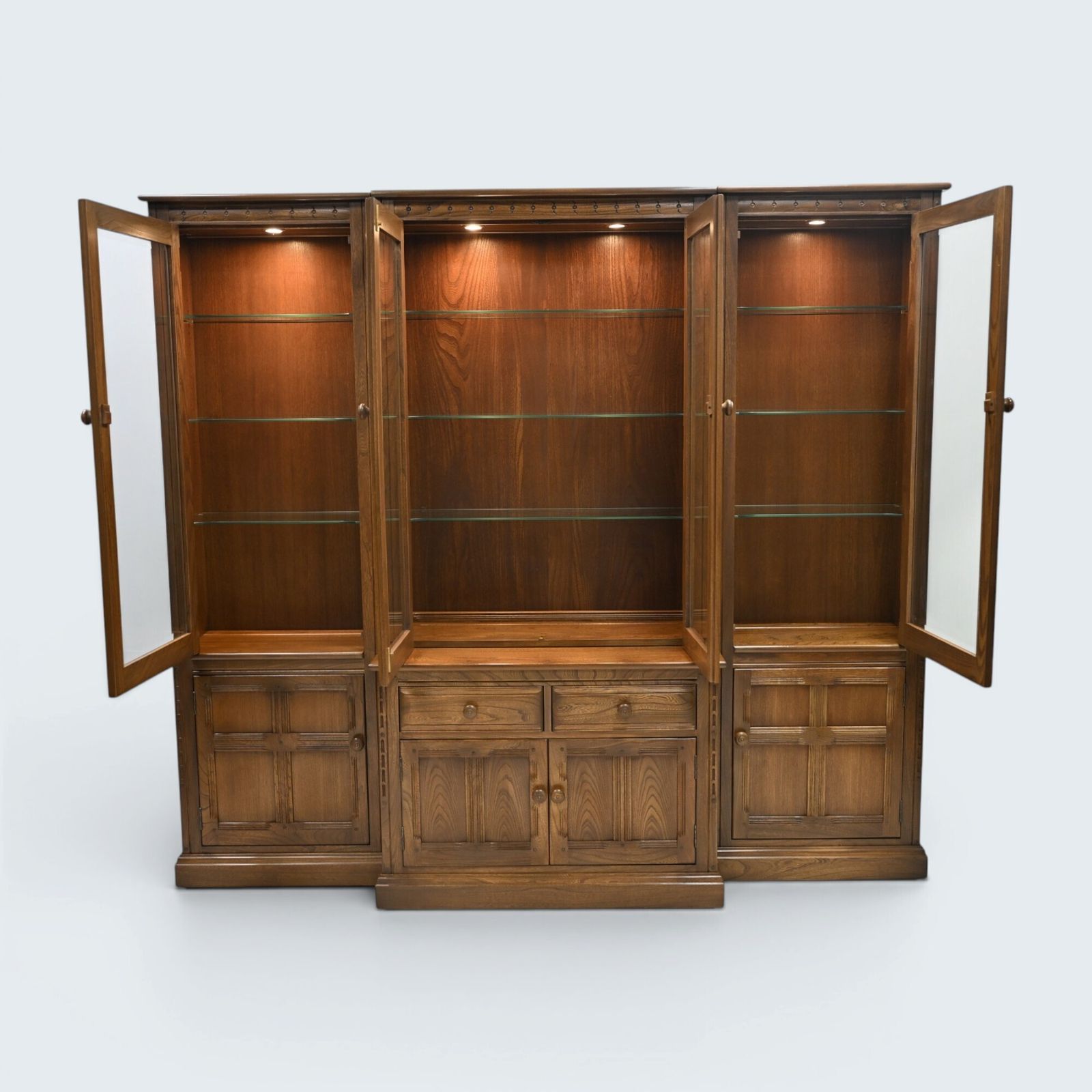 Ercol Mural Bookcase Display Wall Unit Golden Dawn Free Uk Delivery*