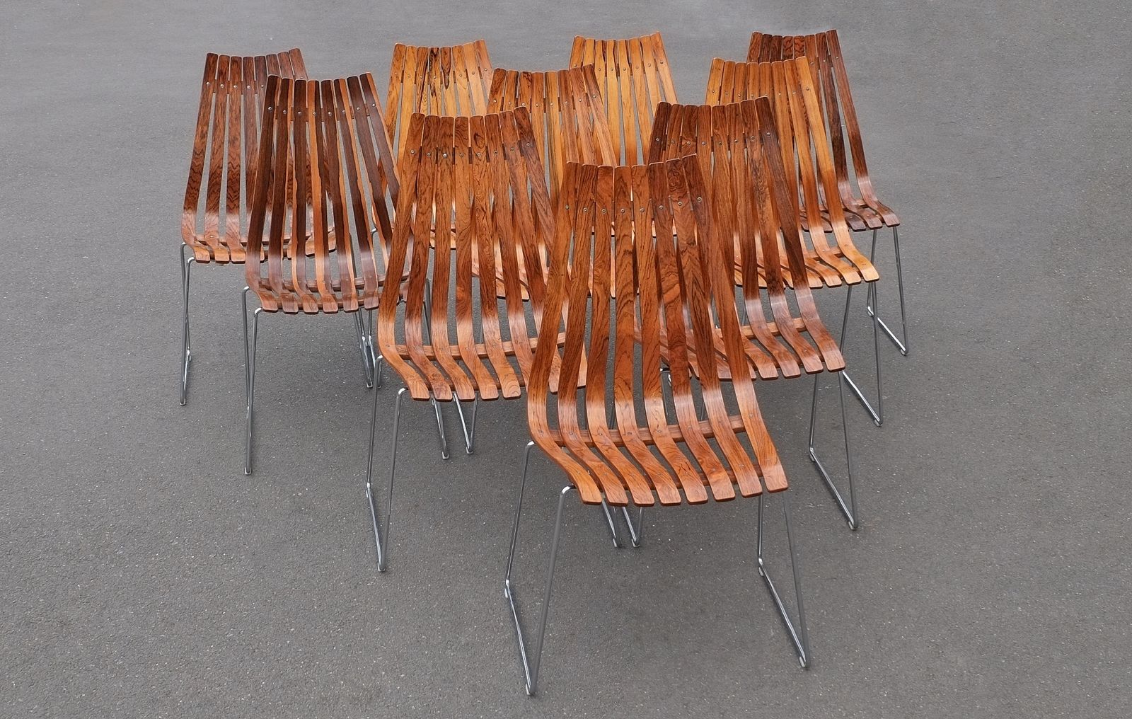 Hans Brattrud For Hove Møbler Set Of 10 Prince Dining Chairs 1960's