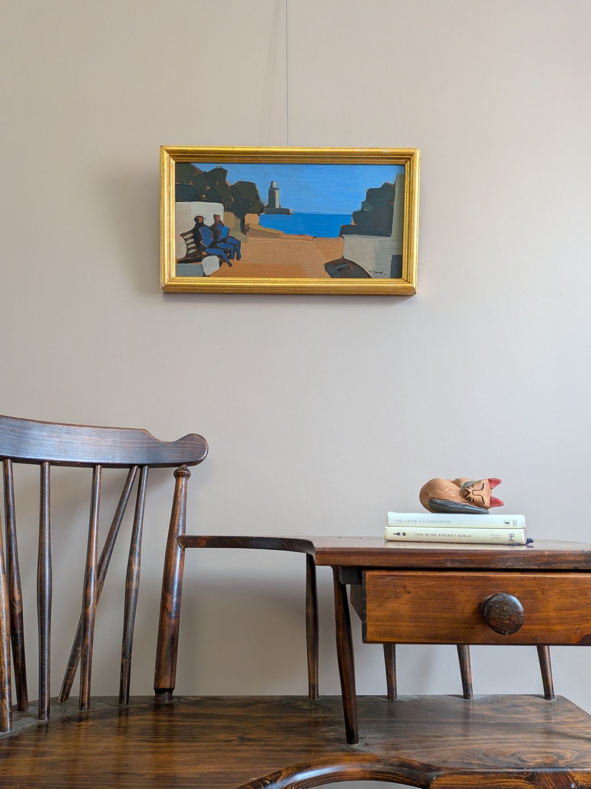 Seaside Conversation  Oil Painting photo furniture