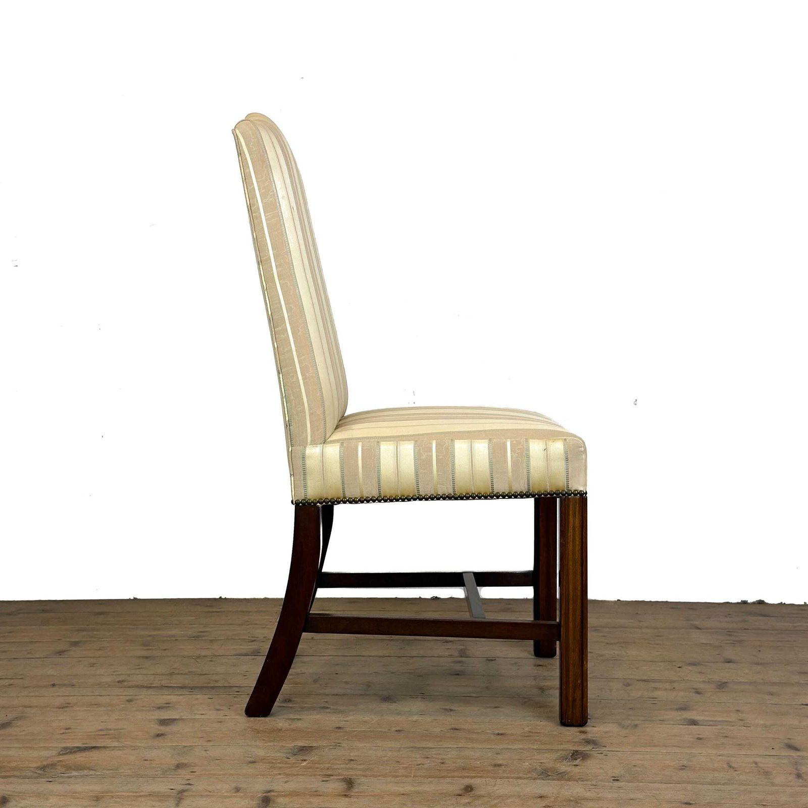Vintage Striped Upholstered Chair | Antique Armchair | Antique Seating | Victorian Antiques | Victorian Armchair photo for sale