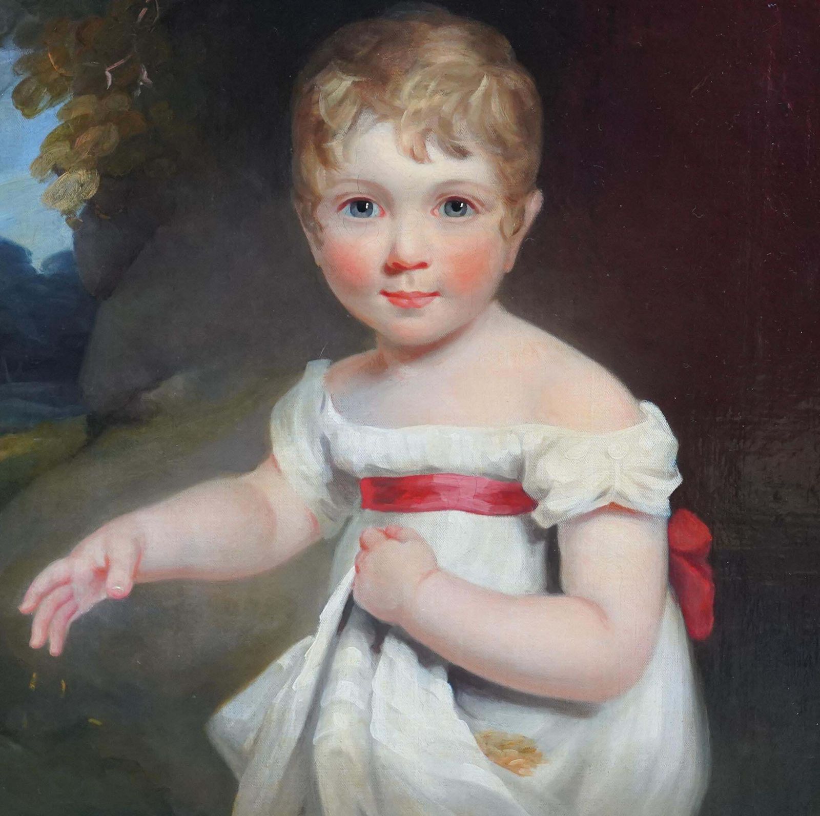 William Owen Portrait Of Young Girl Feeding Chickens   British 19th Century Art Oil Painting Circa 1810 photo Art