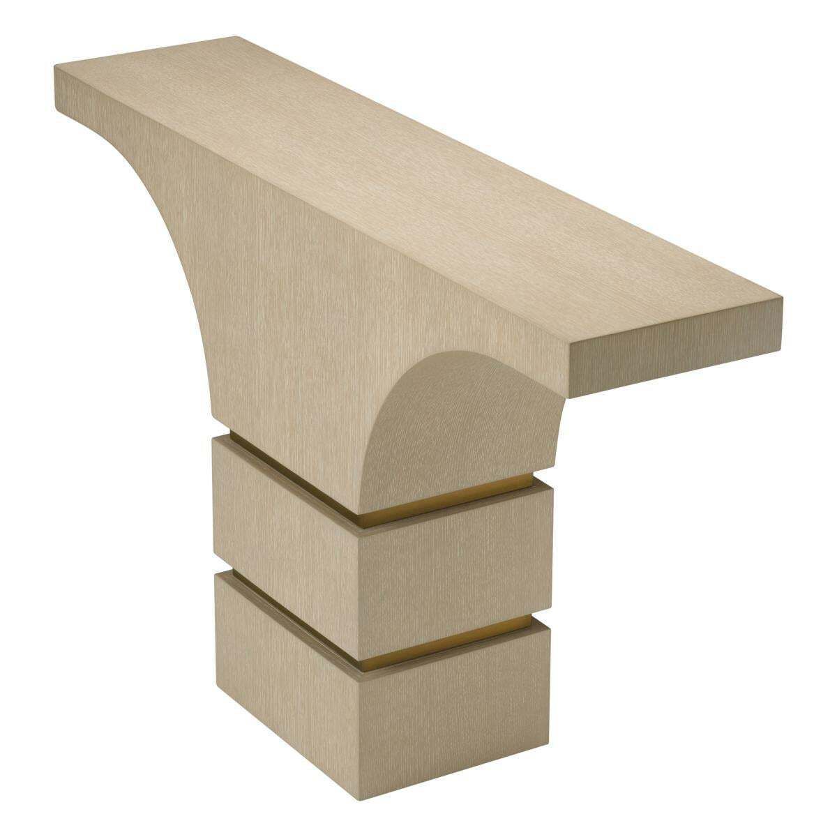 Console Table In Washed Oak Veneer And Brushed Brass photo buy