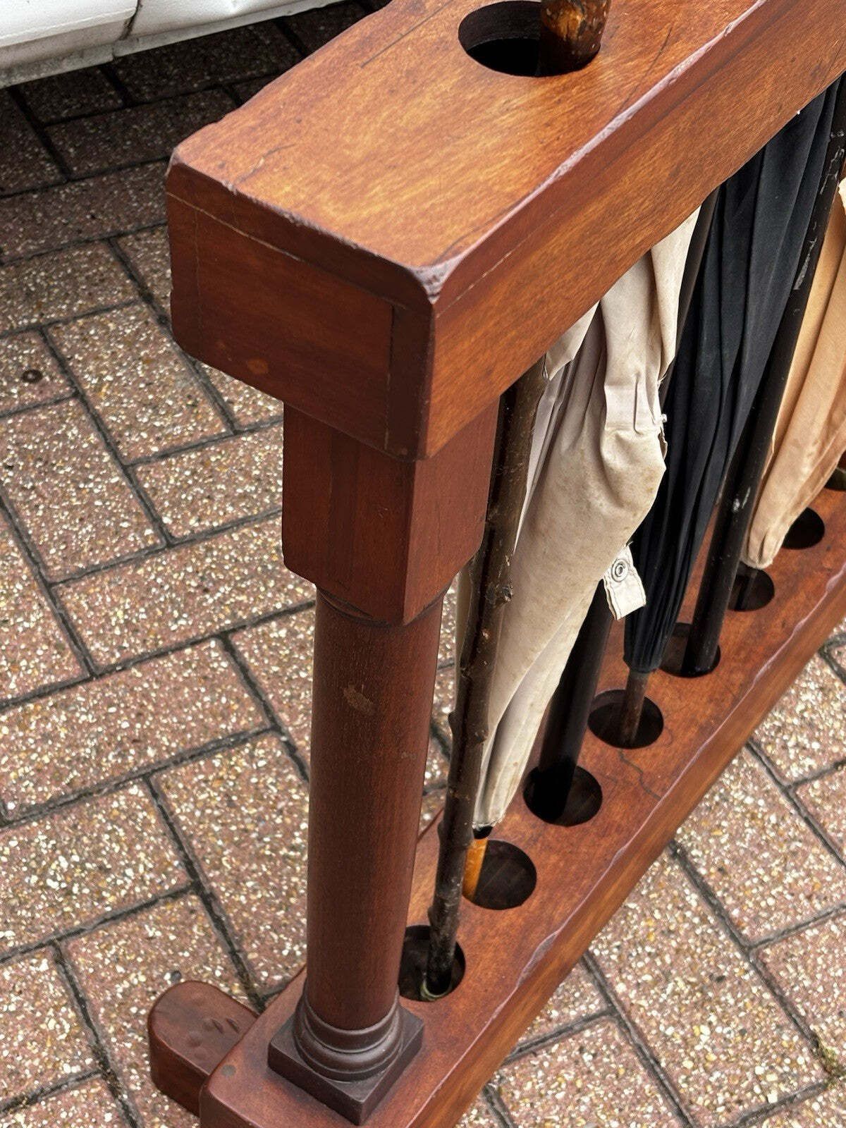 Mahogany Walking Stick Stand. Holds 10. photo Home Decor
