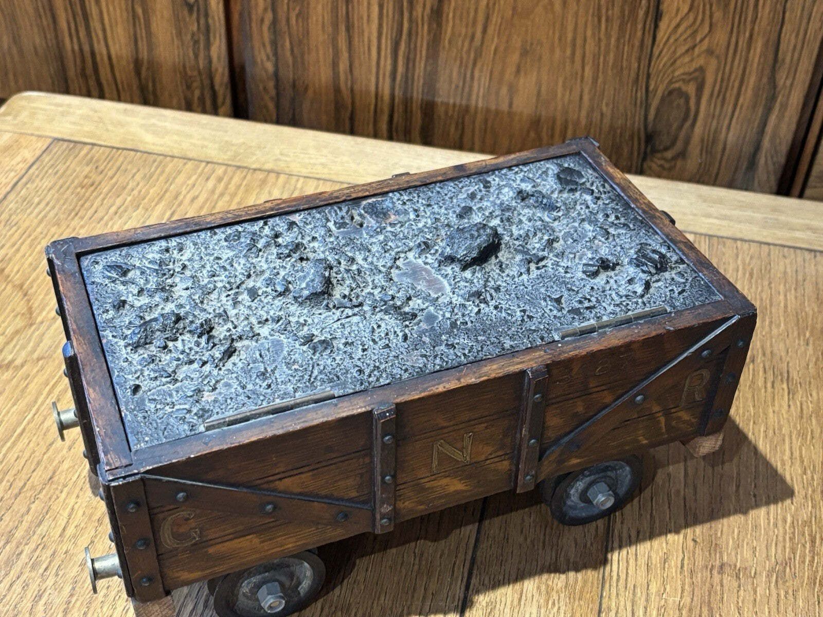 photo furniture Antique Novelty Railway Coal Truck Trinket Box, Desk Box, Jewellery Box
