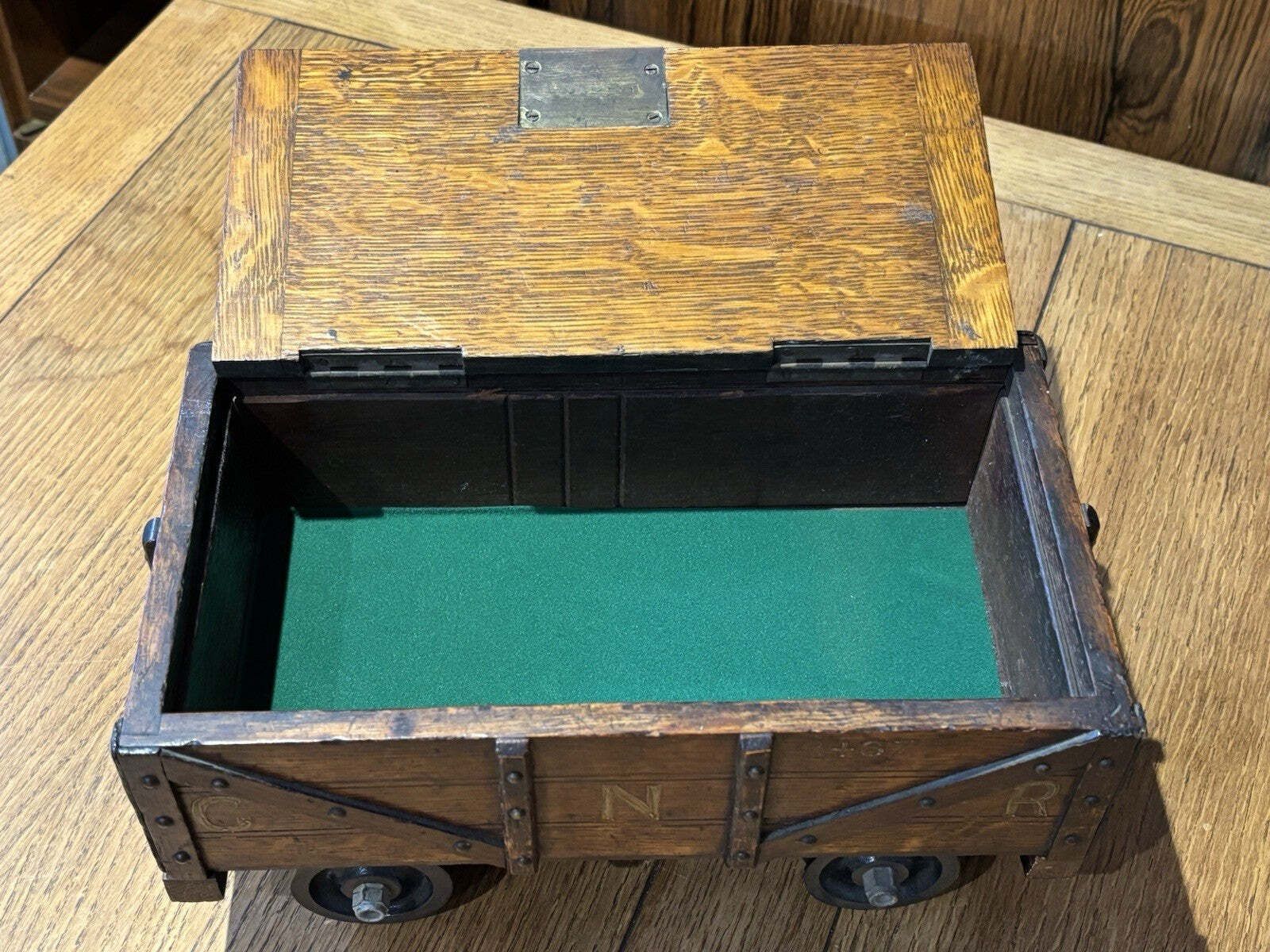 photo for sale Antique Novelty Railway Coal Truck Trinket Box, Desk Box, Jewellery Box
