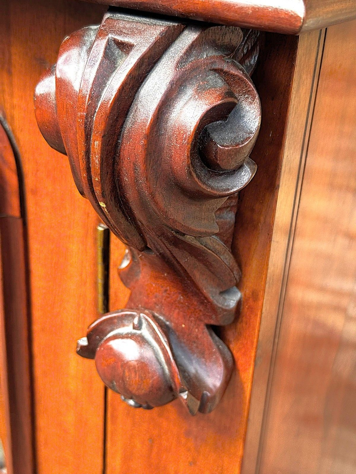 Furniture A Large Impressive Victorian Figured Mahogany Bookcase photo