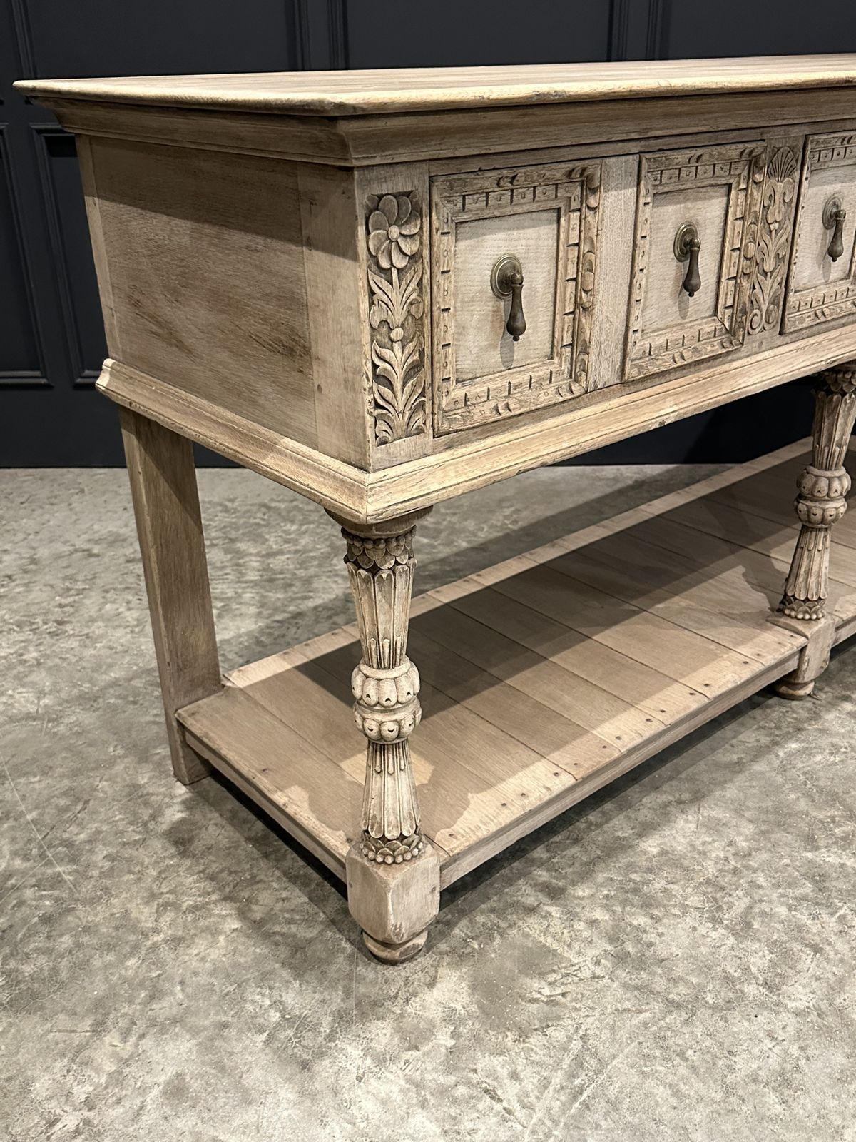Carved Bleached Oak Potboard Dresser photo Furniture