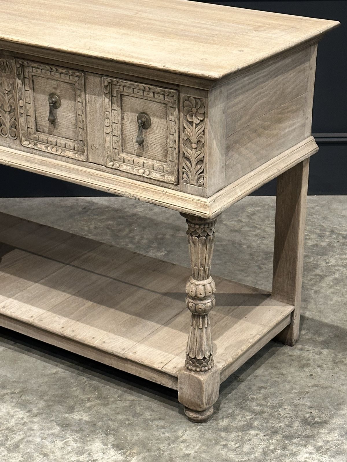 photo furniture Carved Bleached Oak Potboard Dresser