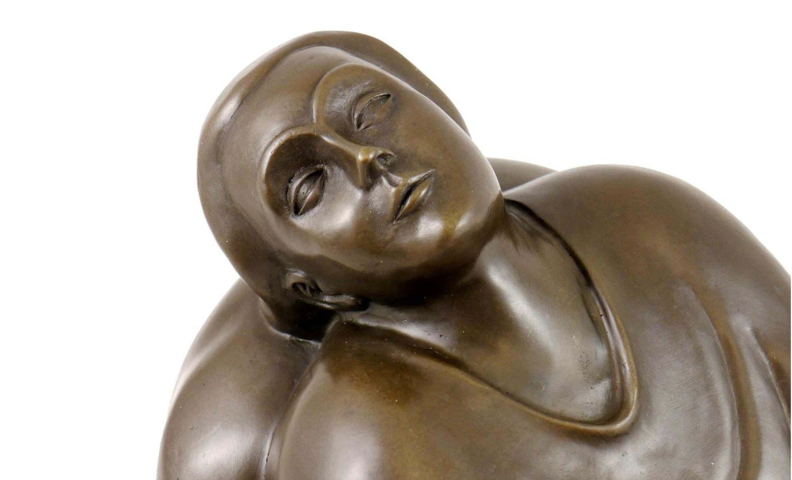 Sculpture Dreaming Woman In Bronze, Expressionist Style, 20th Century photo vintage