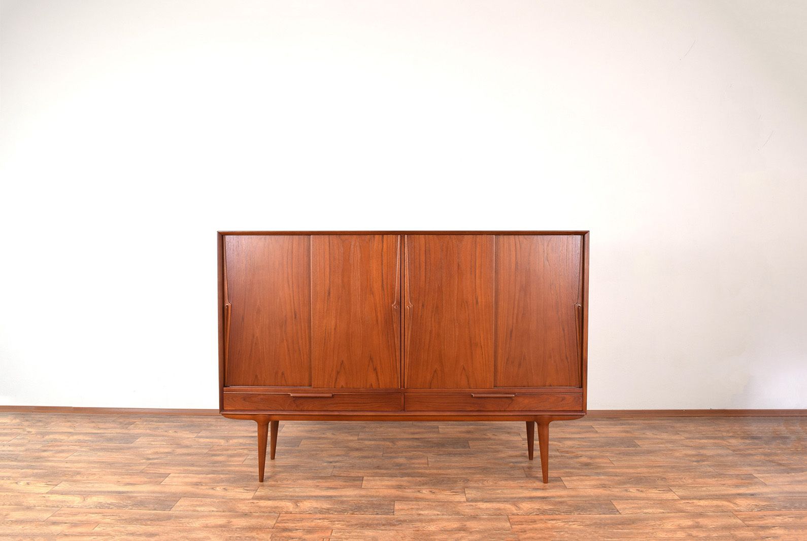Mid Century Danish Teak Highboard Model 13 By Gunni Omann For Omann Jun, 1960s.