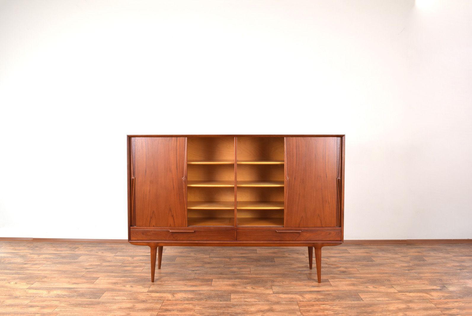 Mid Century Danish Teak Highboard Model 13 By Gunni Omann For Omann Jun, 1960s. photo furniture