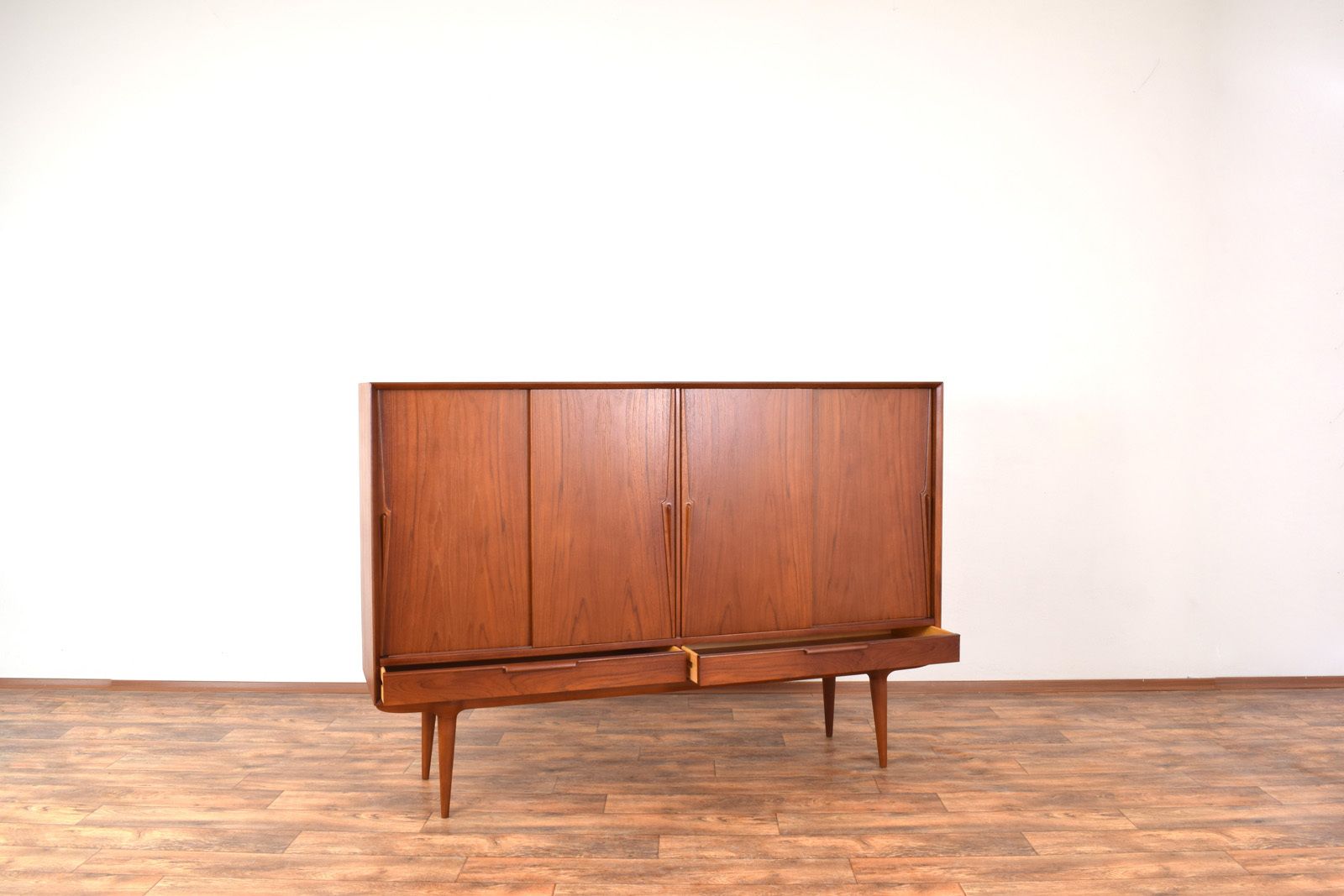 Mid Century Danish Teak Highboard Model 13 By Gunni Omann For Omann Jun, 1960s. photo vinterior