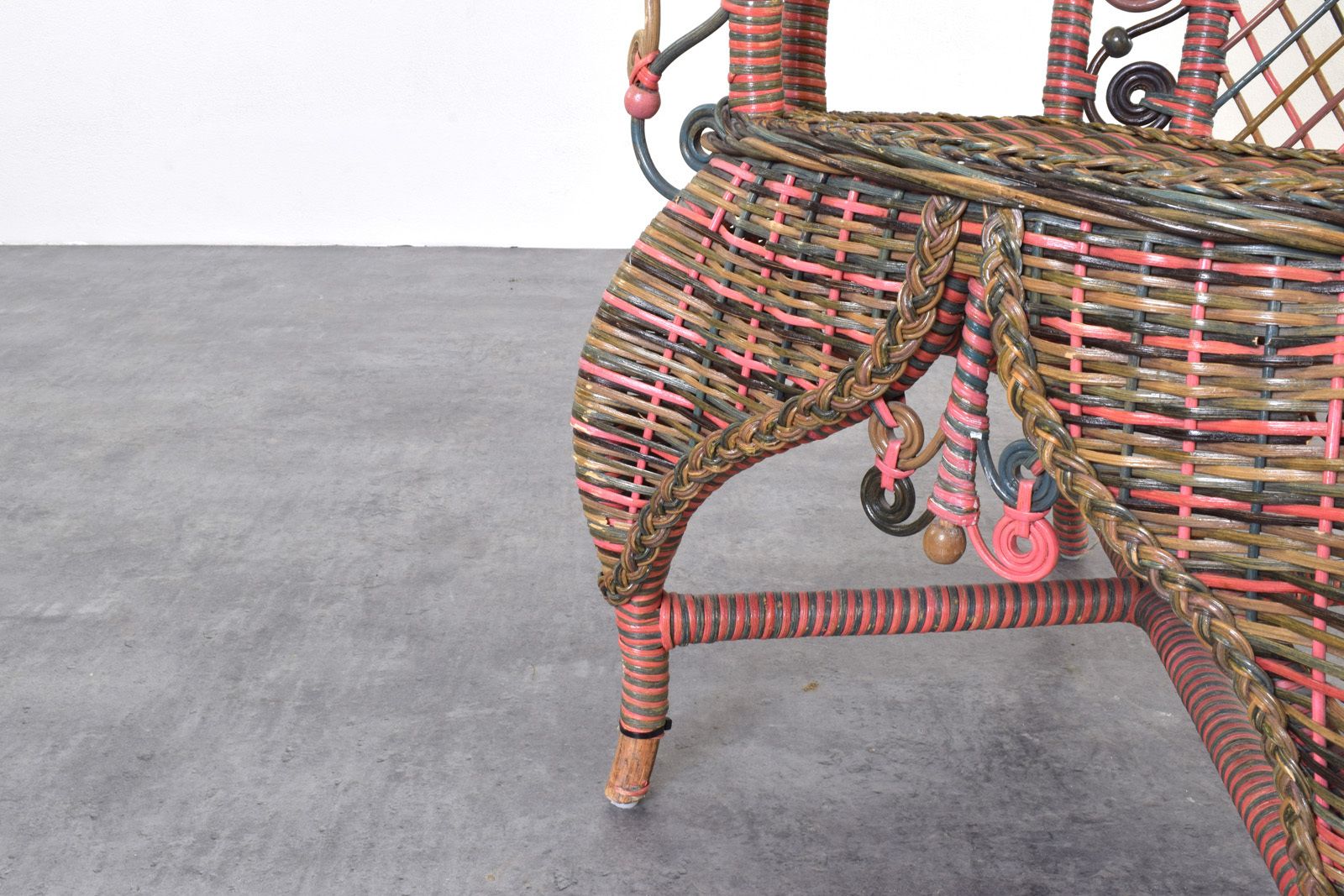 American Victorian Wicker Armchair From Heywood Wakefield, 1910s. photo vintage