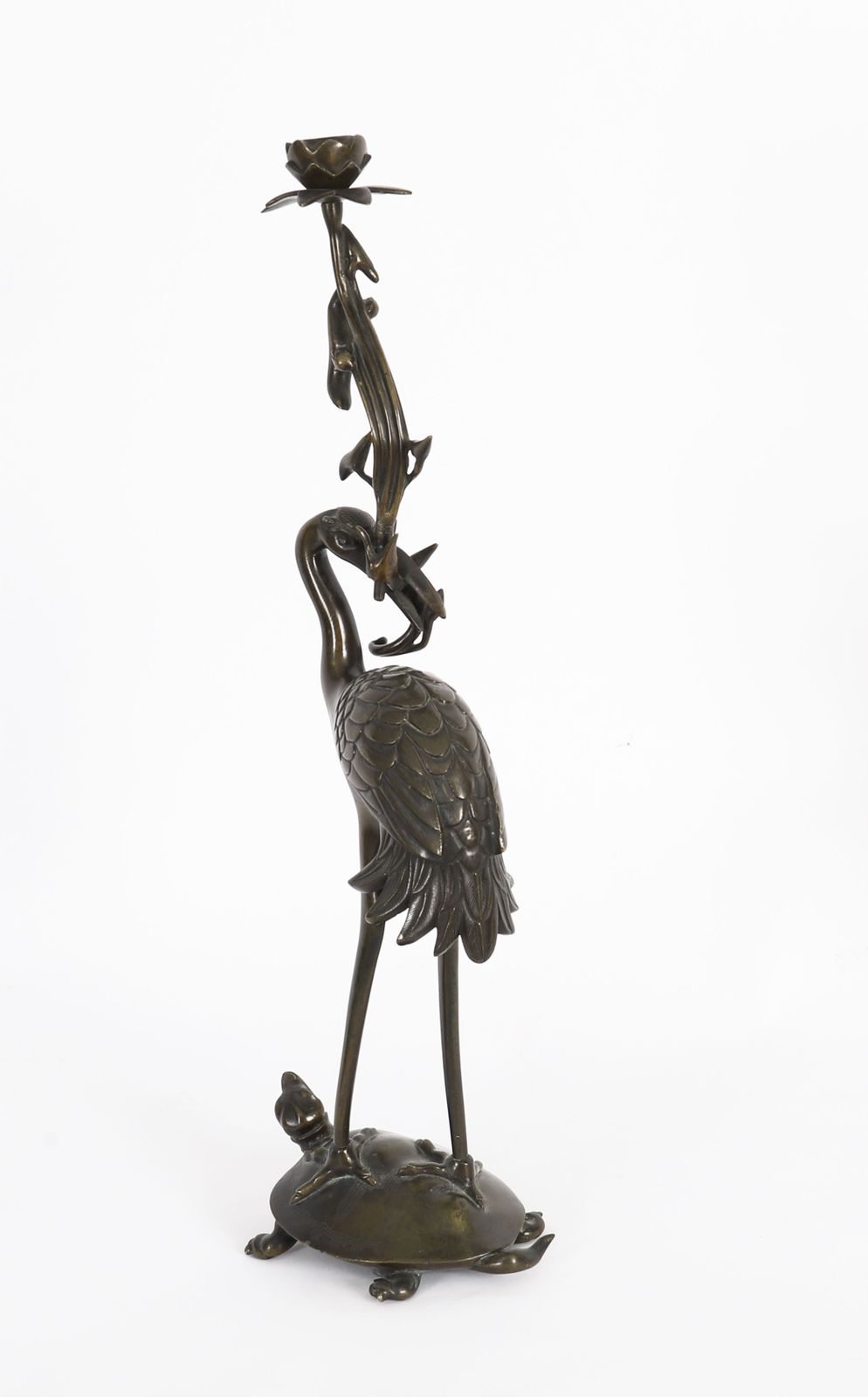 photo buy Antique Pair Japanese Bronze Pricket Candlesticks 19th C