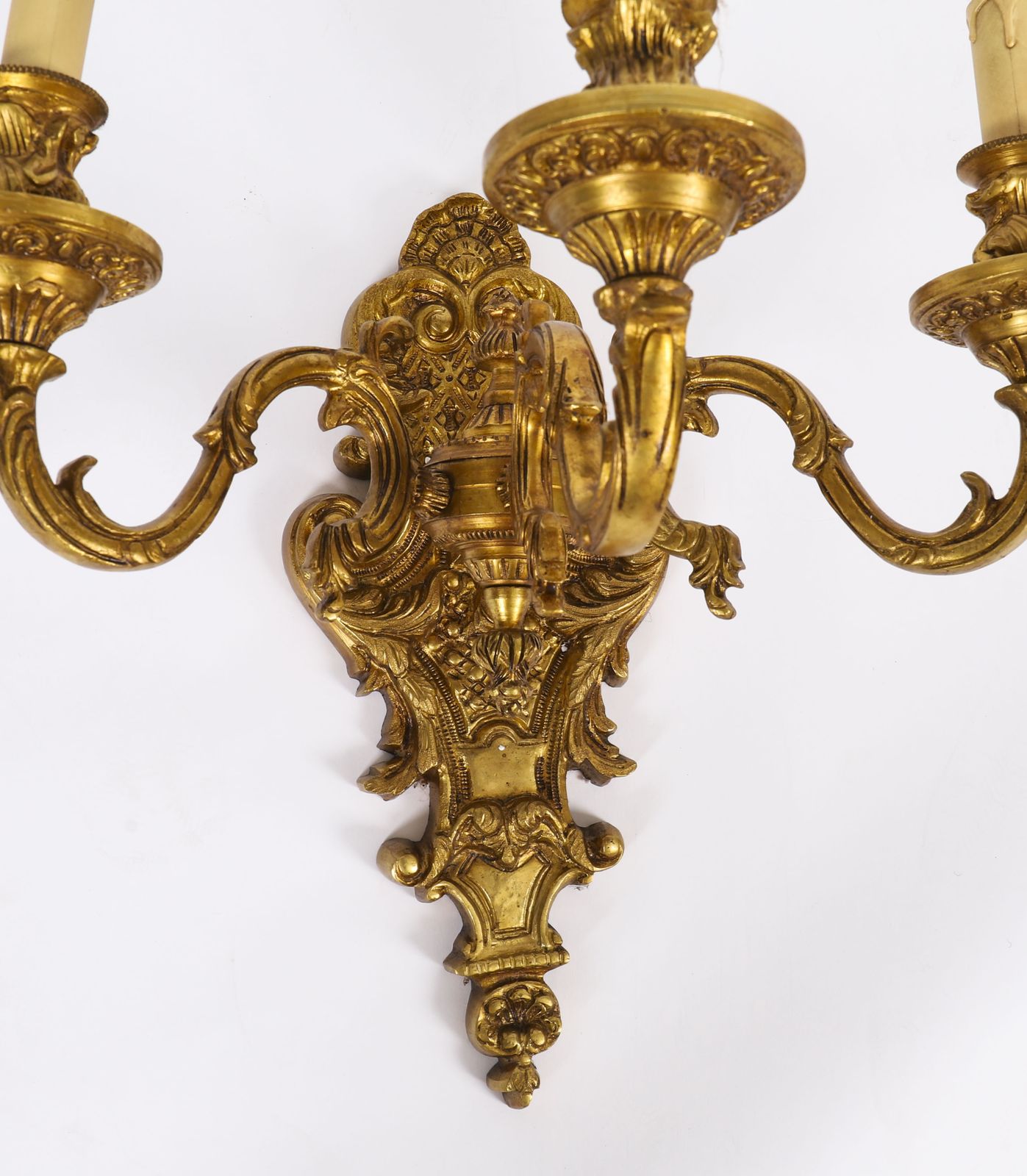photo for sale Antique Set Of 8  French Gilt Bronze Ormolu Wall Lights Appliques Circa 1900