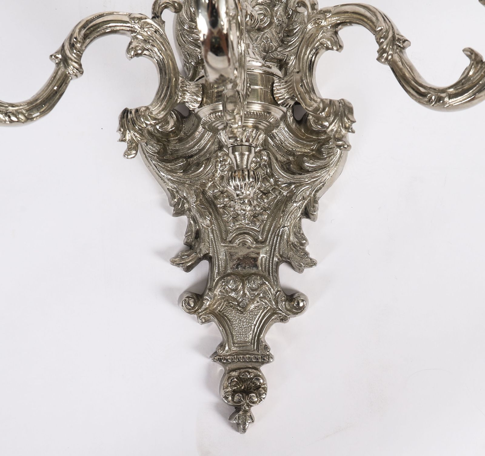 photo furniture Antique Pair French Silver Plated Wall Lights Appliques Circa 1900