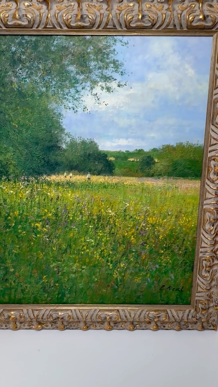 Oil Painting Banks Of The Wye, Coppet Hill Herefordshire By Charles Neal photo furniture