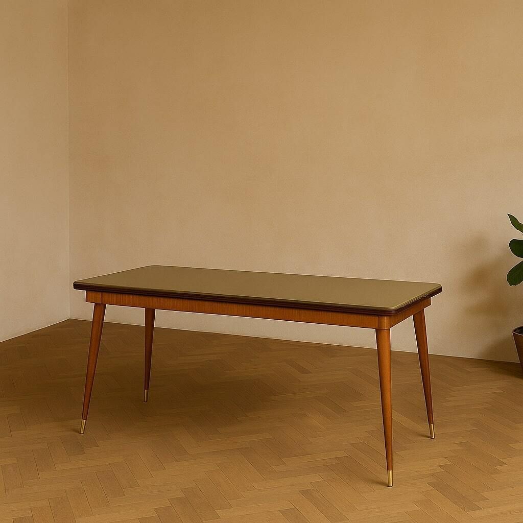 Table Beech Italy 1950s 1960s photo furniture