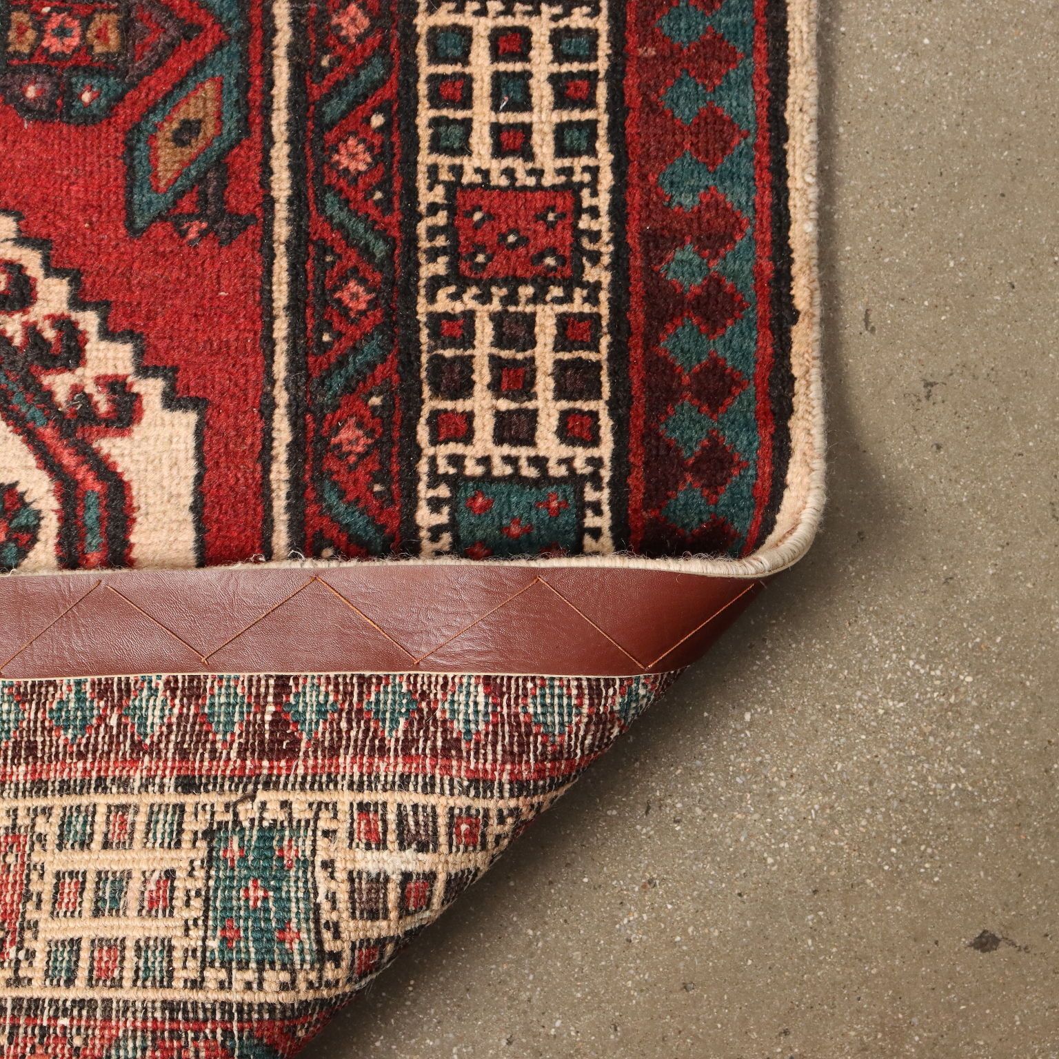 Ancient Asian Carpet Cotton Wool Heavy Knot Handmade photo vintage