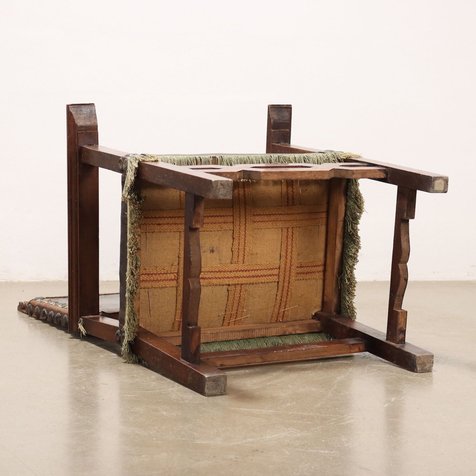 photo for sale Neo Renaissance Throne Walnut Leather Seat XIX Century