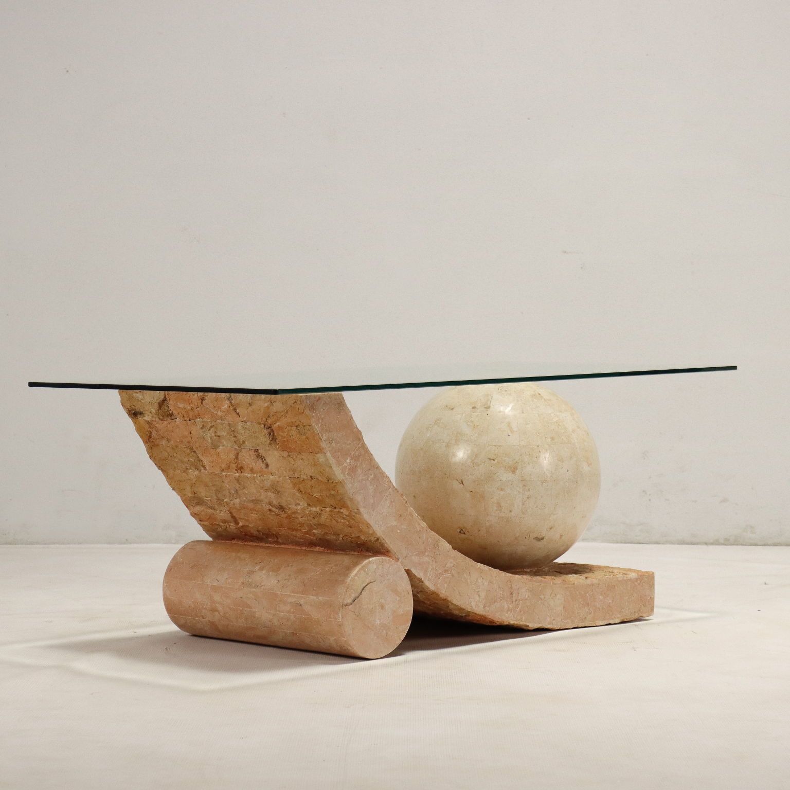 photo furniture Vintage Coffee Table Glass Stone Italy 1980s