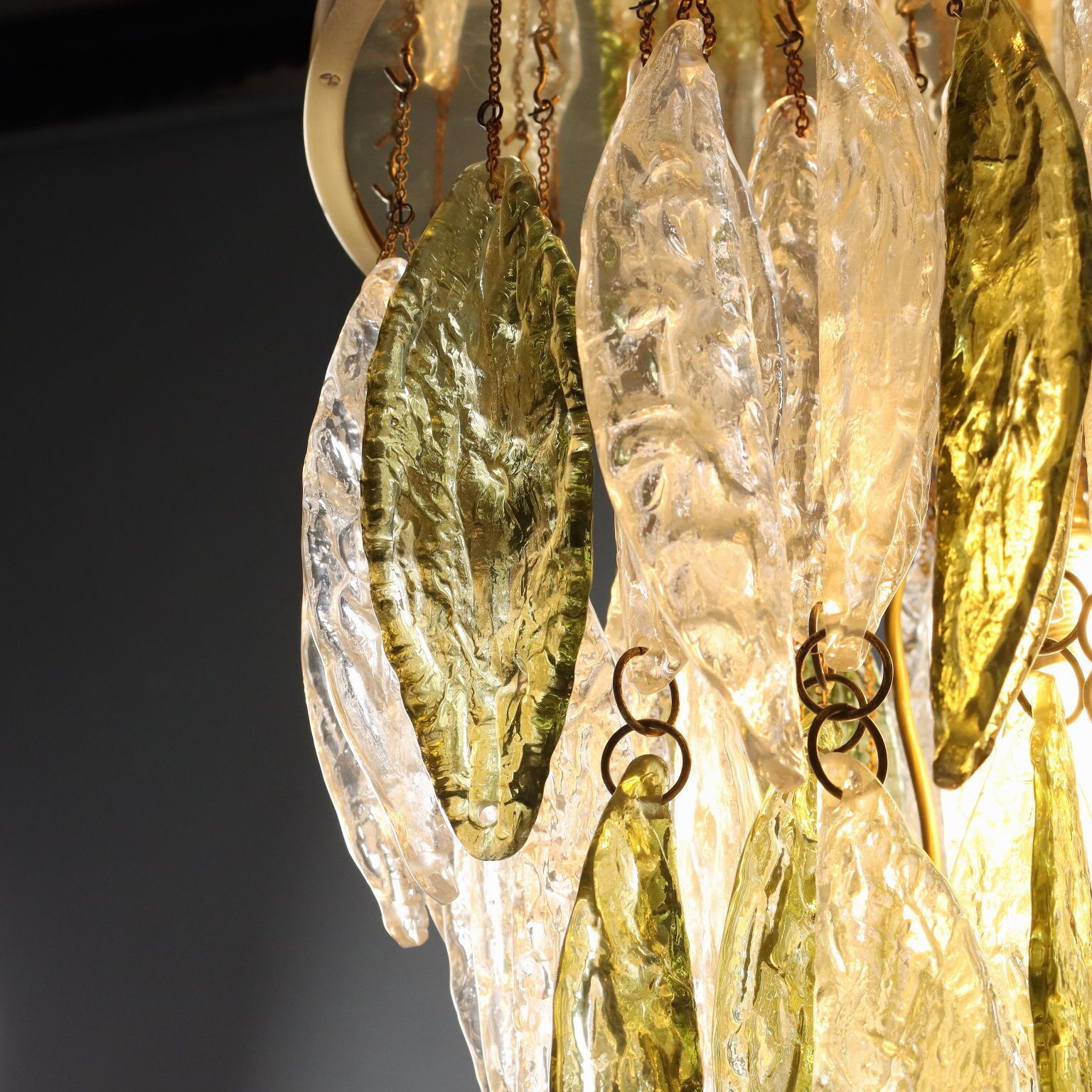 Vintage Chandelier Design Blown Glass Brass Aluminium Italy 1970s photo vintage