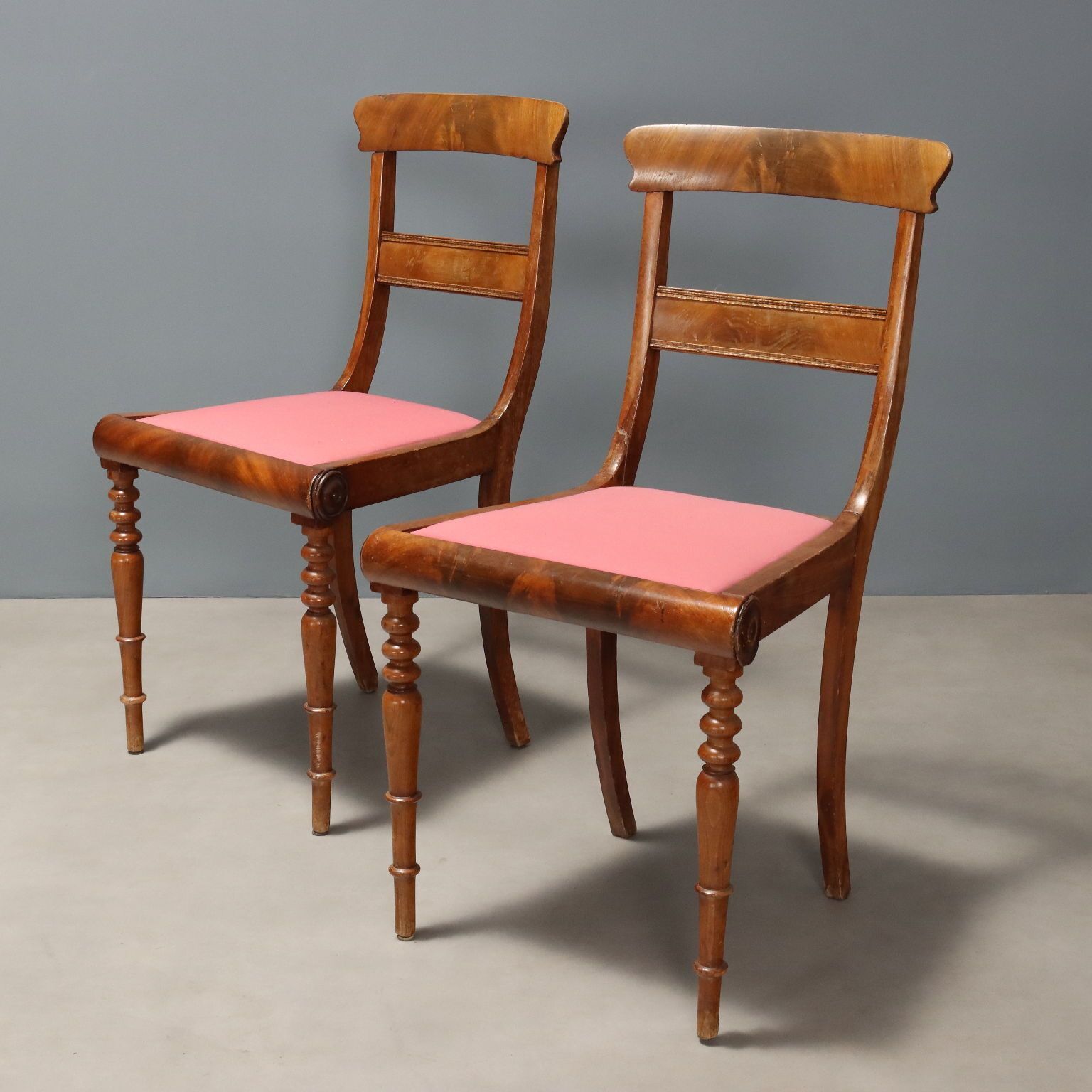 Antieke stoelen, beuken en mahonie, bekleding, Frankrijk, 19e eeuw photo for sale