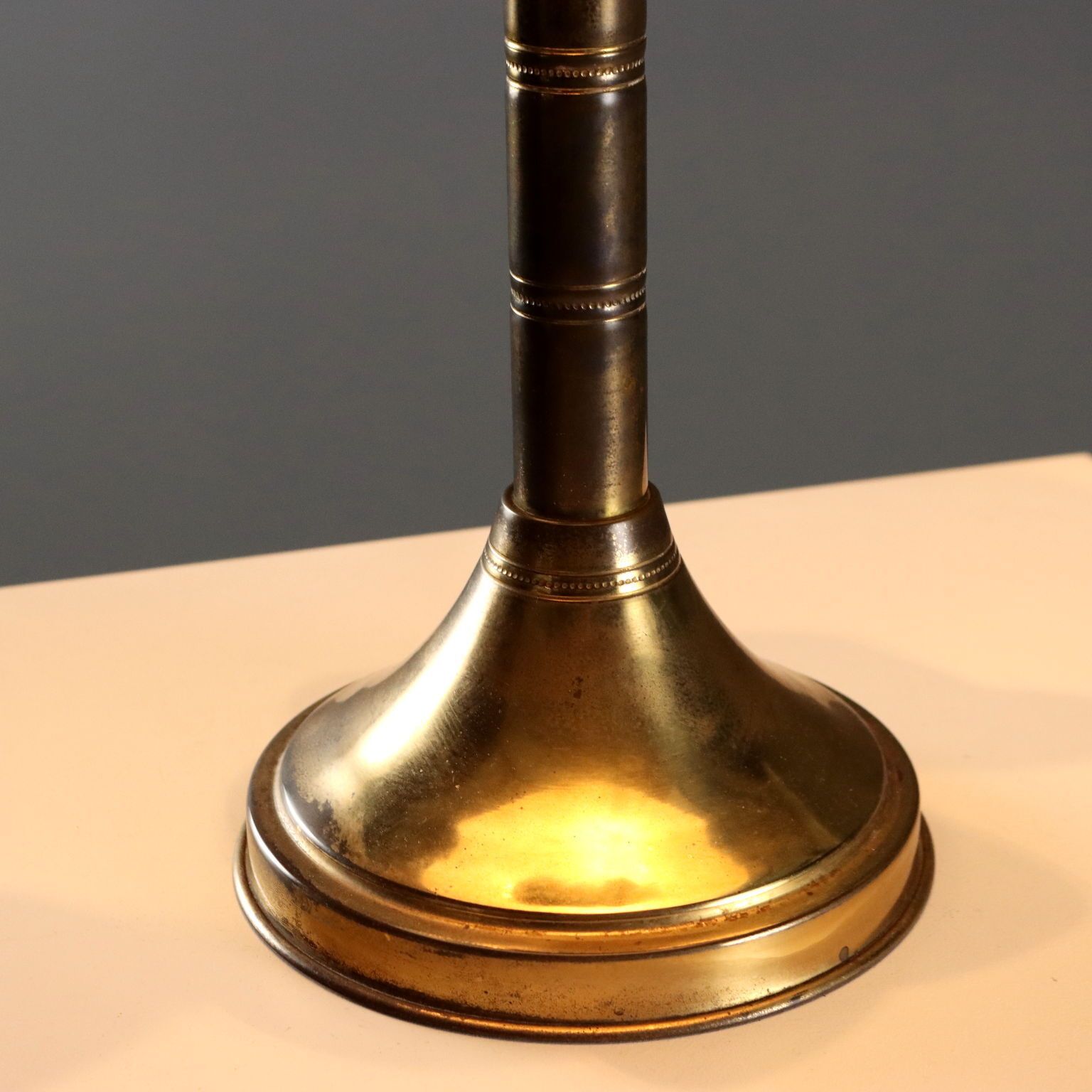 Lampe vintage en laiton et tissu, Italie, années 1970 photo 520.0