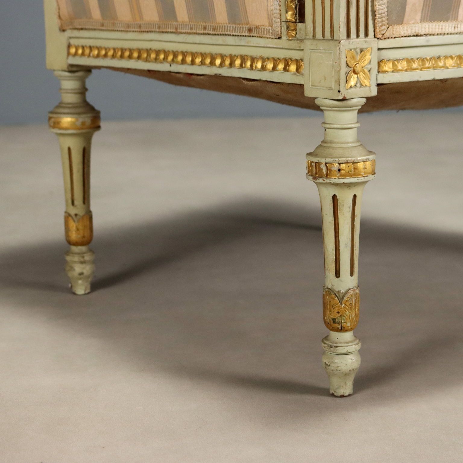 photo furniture Antique Armchairs Carved Lacquered Wood Fabric XIX Century