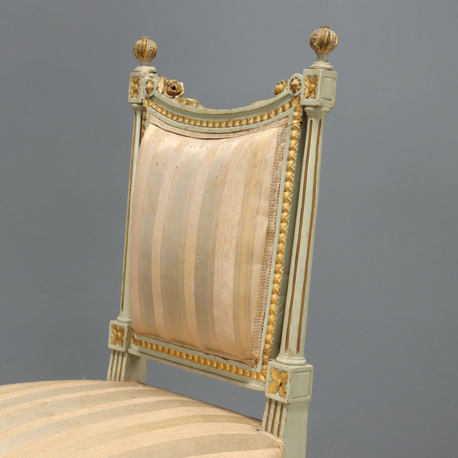 Chairs Neoclassical Style Lacquered Carved Wood XIX Century photo 680.0