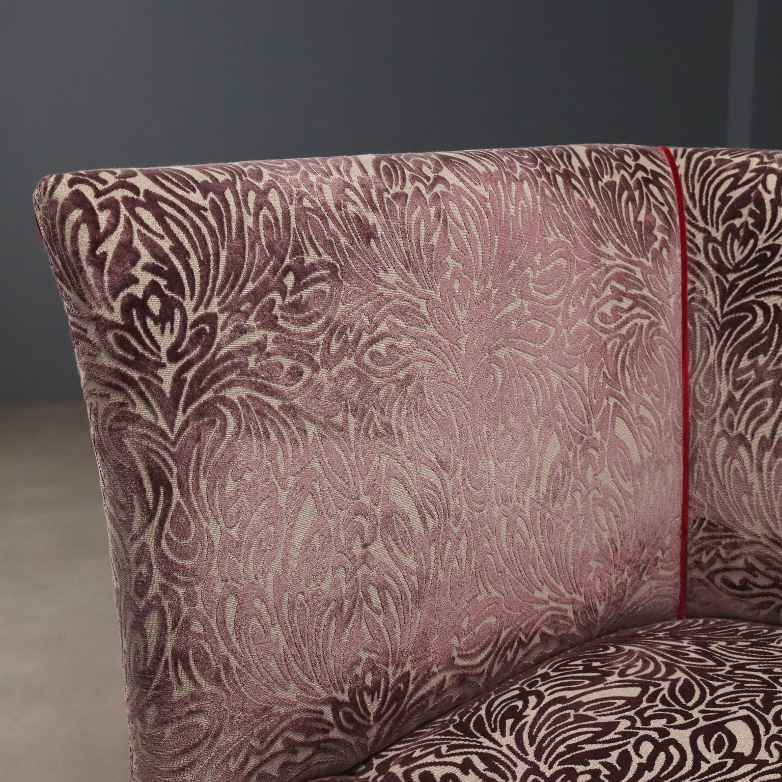 Antique Sofa Velvet Walnut Painted Beech Italy XX Century photo vintage