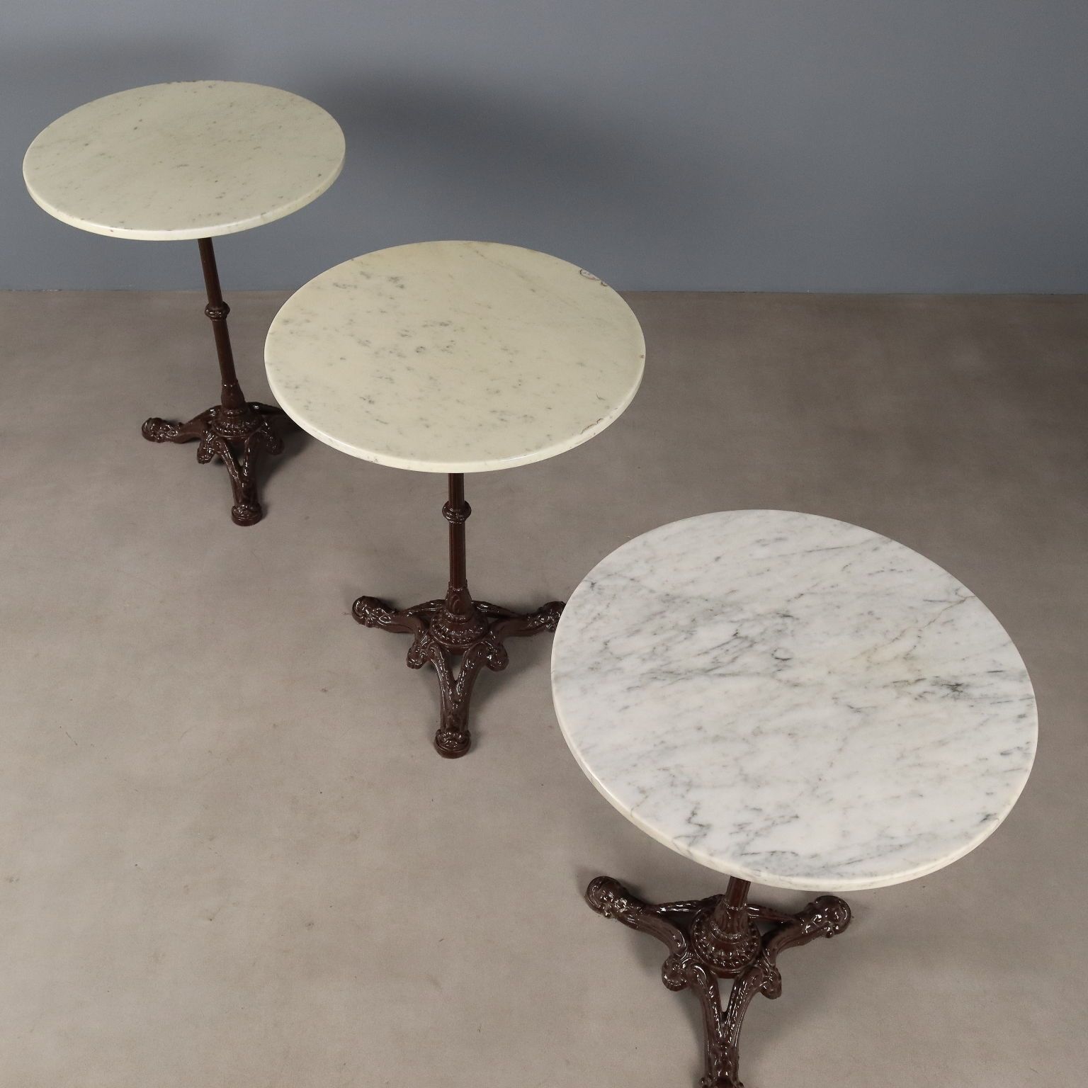Antique Coffee Tables Lacquered Iron Marble XX Century photo Furniture