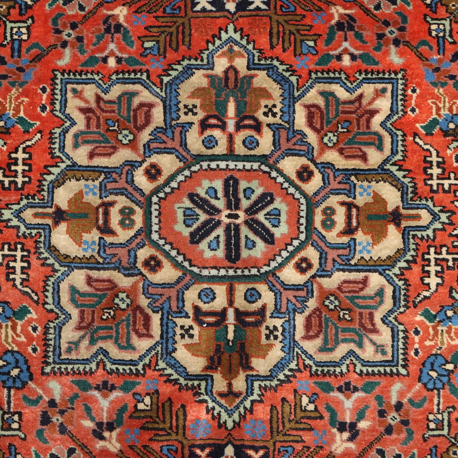 Antiek Aziatisch tapijt, katoen wol, fijne knoop, 75 x 53 in photo Textiel