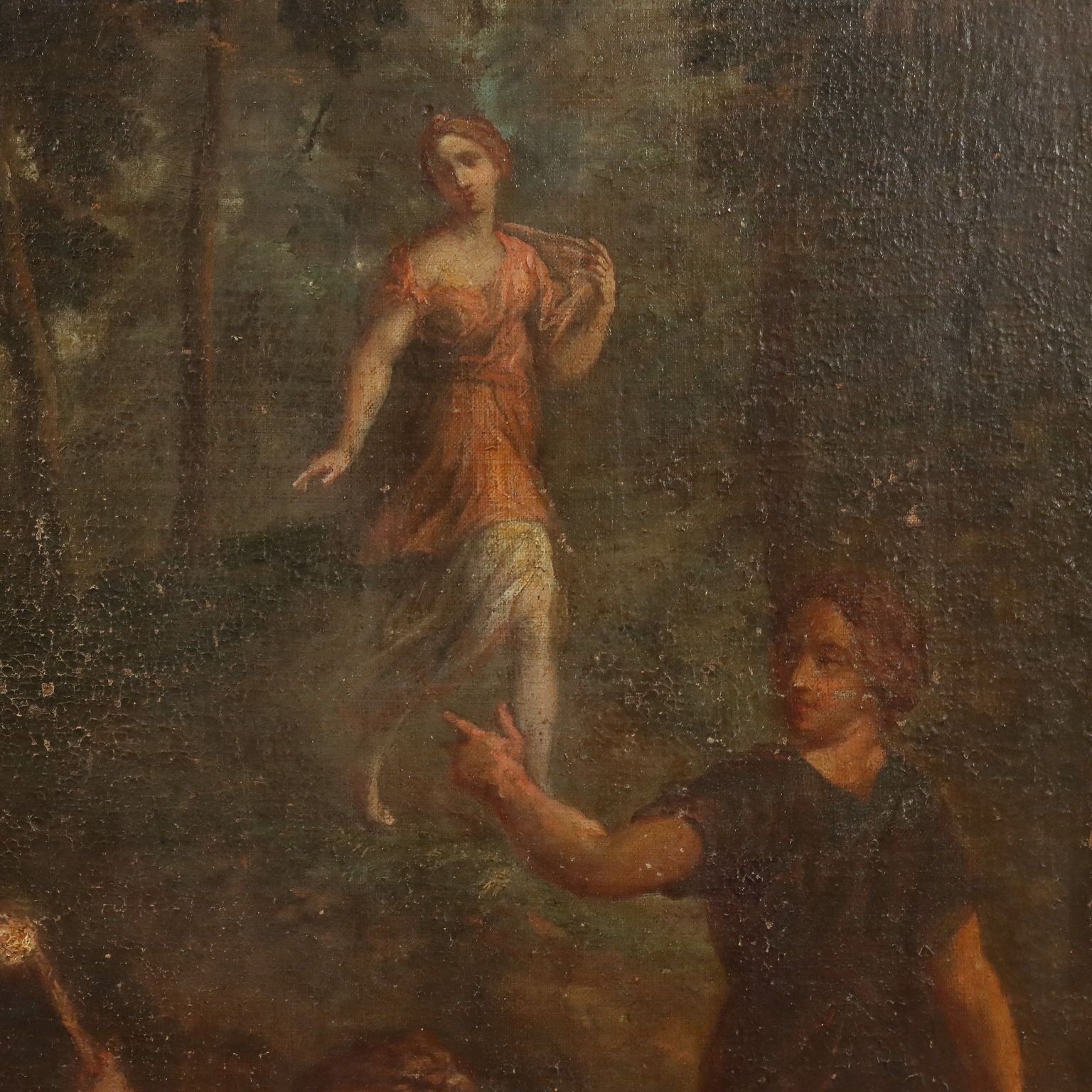 Antique Painting The Nymphs Burning Telemachus' Ship XVII Century photo vinterior