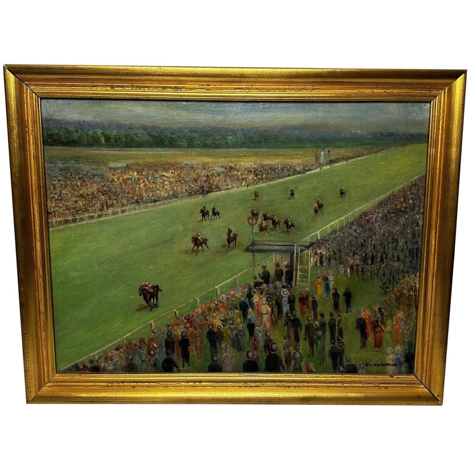 Olieverfschilderij Ariostar Winning At Royal Ascot in de stijl van Lionel Edwards