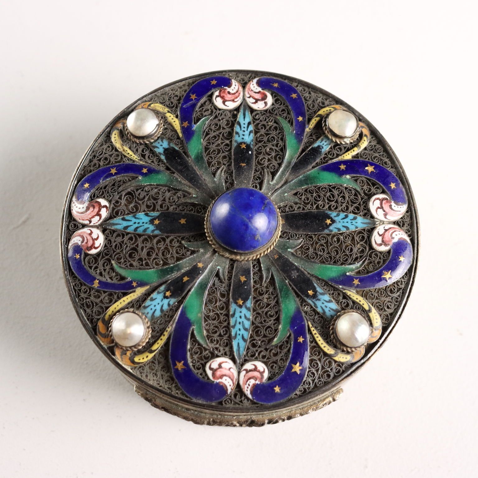 Antique Jewelry Box Lapis Lazuli Italy XX Century photo for sale