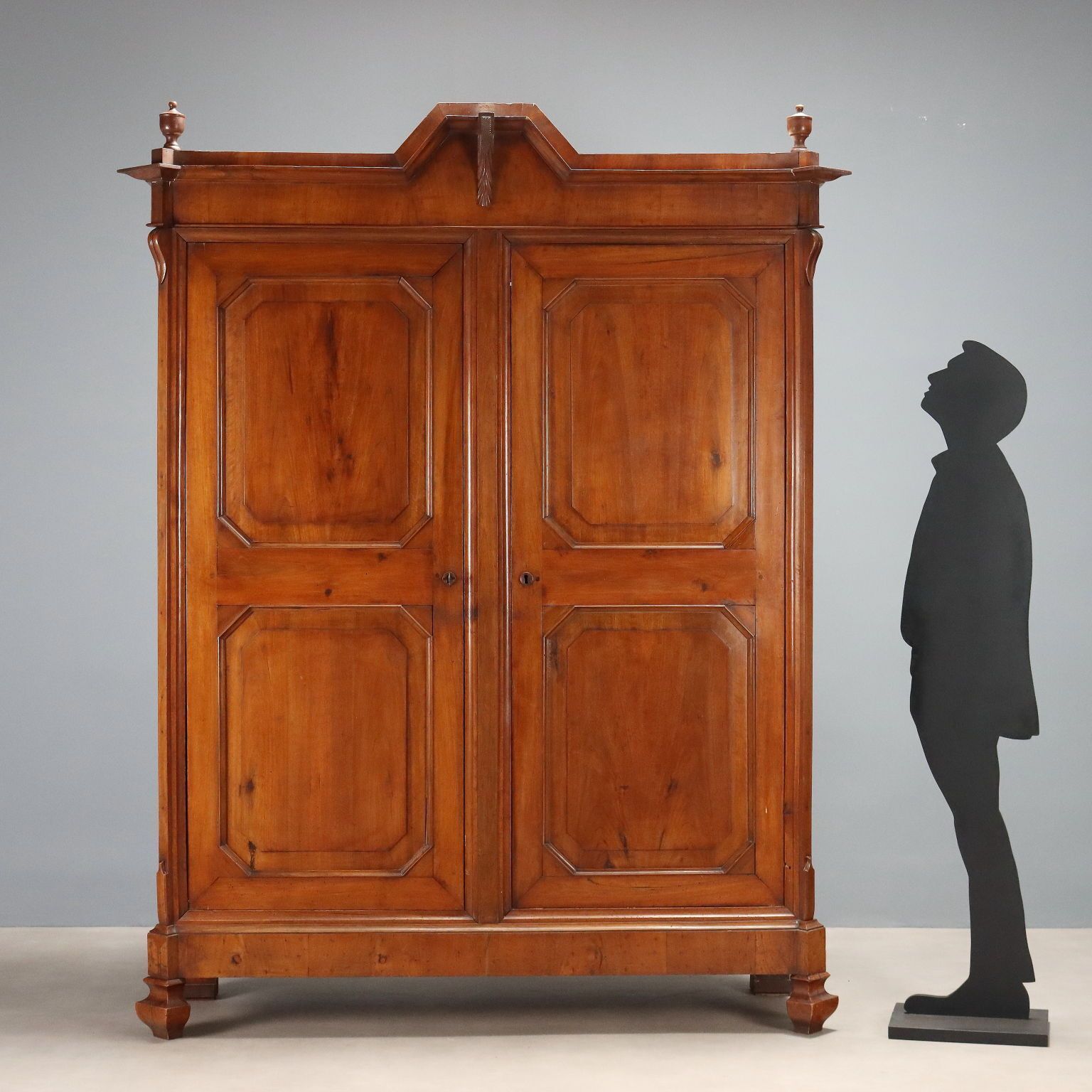 Antique Wardrobe Umbertino Walnut Poplar Italy XIX Century photo for sale