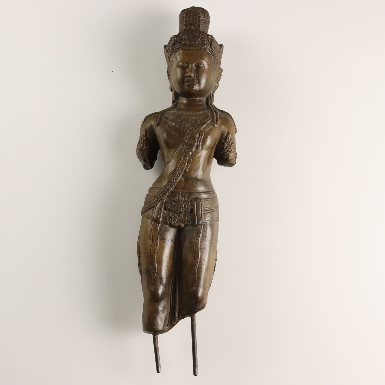 Antique Bronze Sculpture Bodhisattva Cambodia XX Century