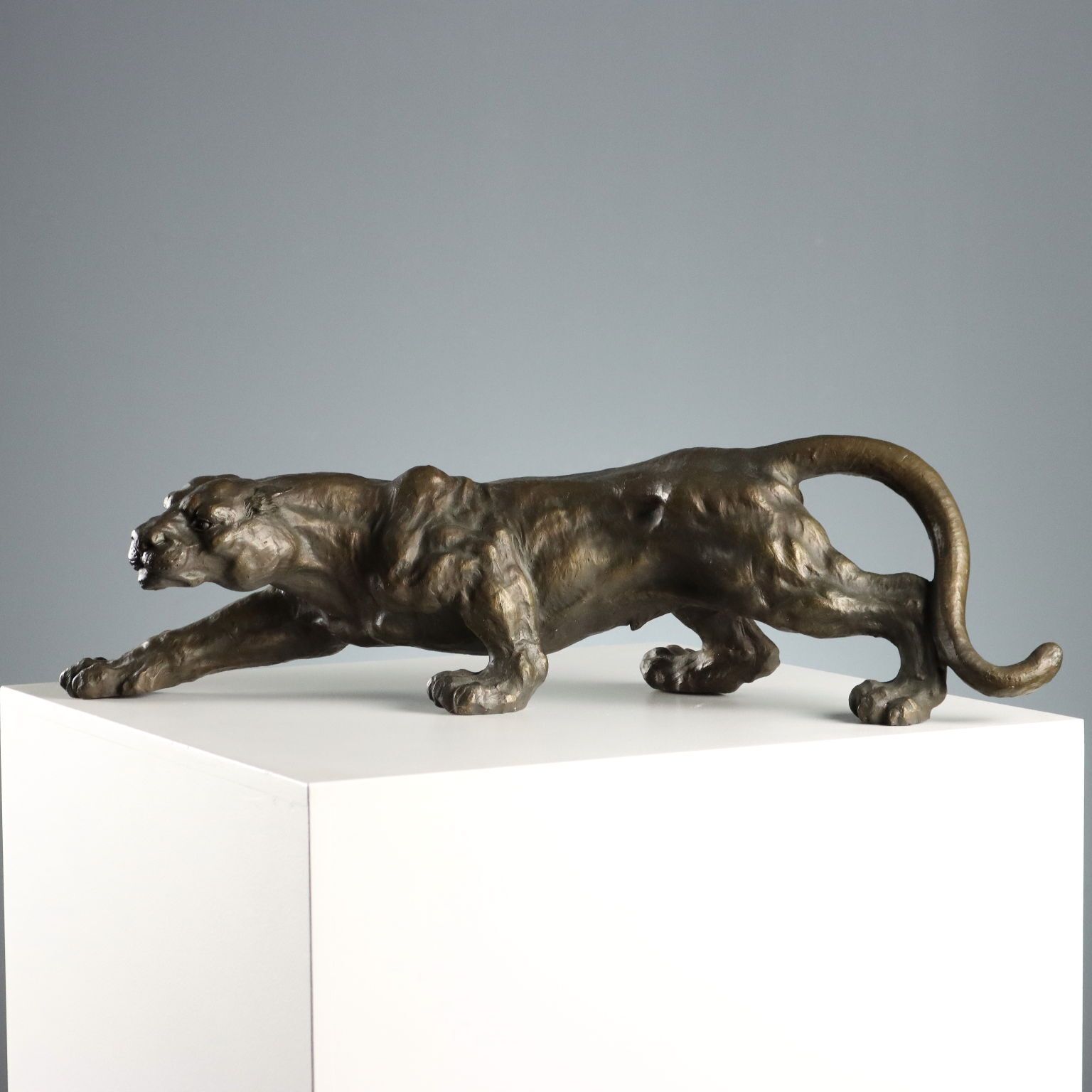 Modern Sculpture Bronze Panther Italy XX Century
